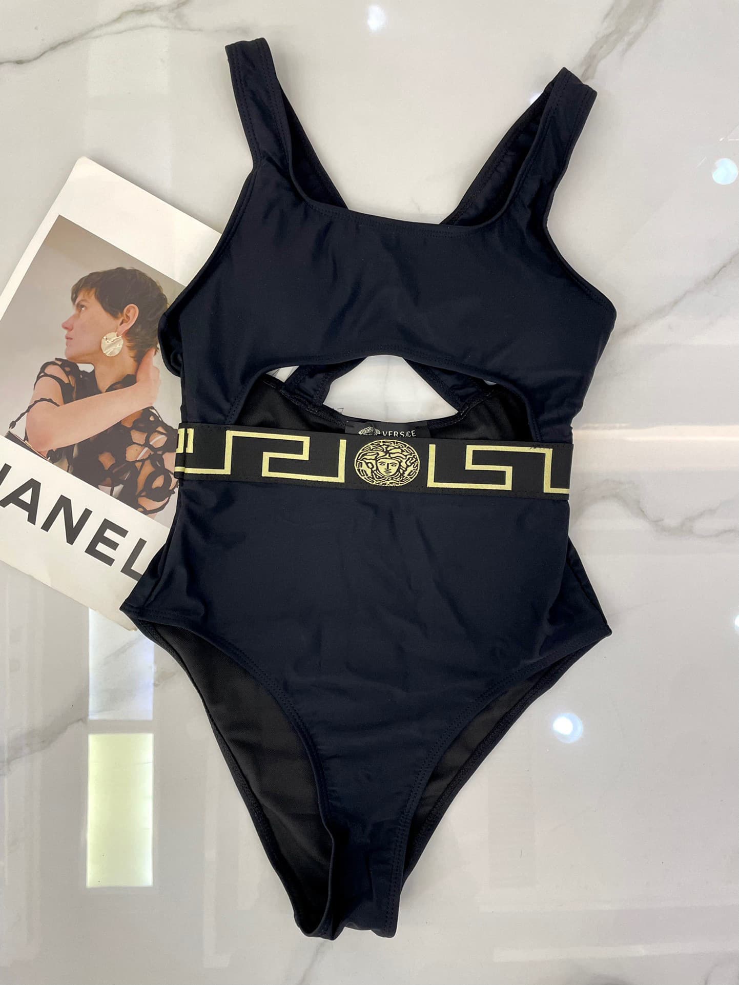 C24968 Versace swimsuit – New Versace one-piece 👙❤️😍🥰 A swimsuit suitable for various occasions 🏊‍♀️ On the beach, in swimming pools, hot springs, water parks, and for rafting too 😌 It can be worn both as an inner layer and as a outer layer as well. — image 7