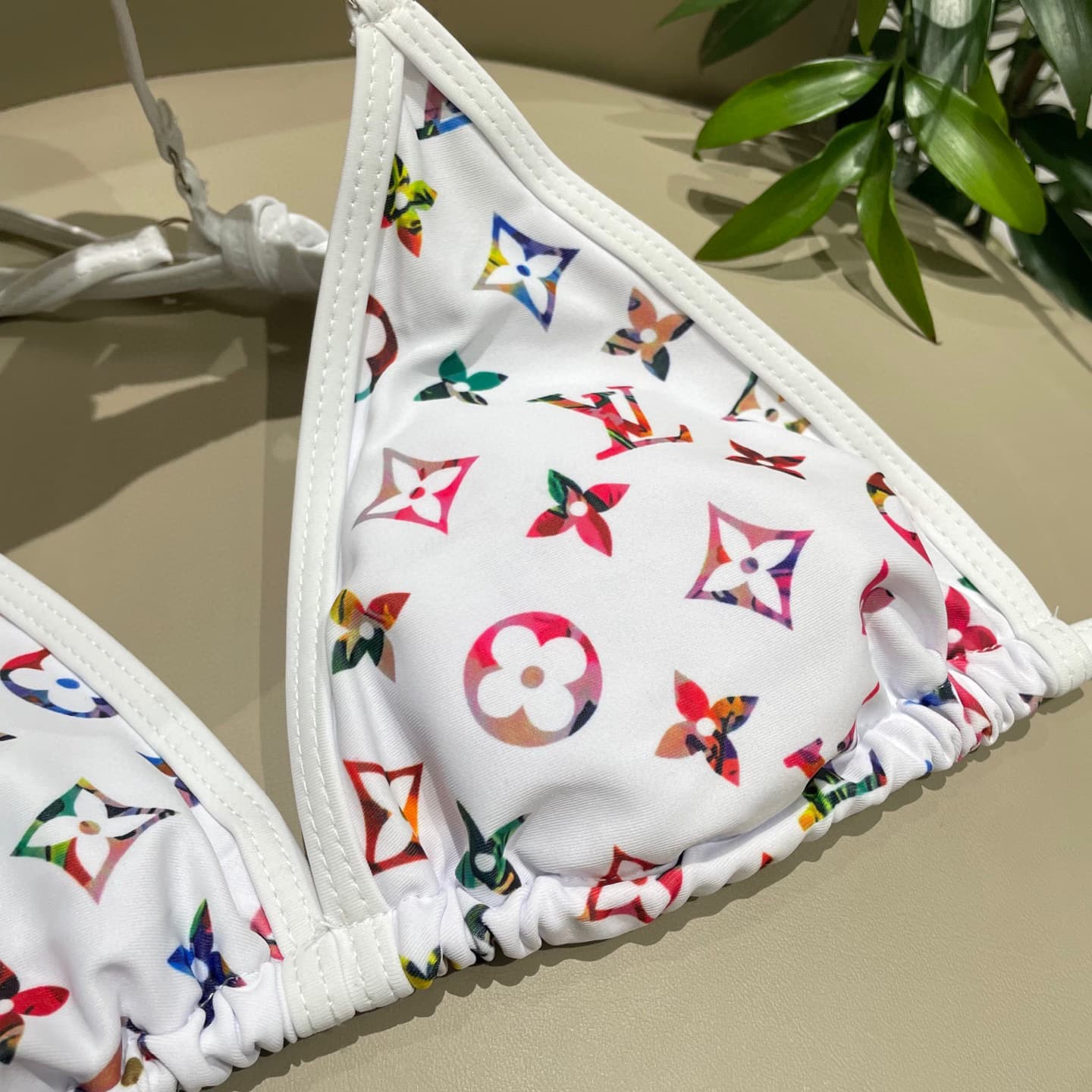 C24954 Lv swimsuit, Lv bikini 👙 The upper part of the outfit is absolutely great! It is released simultaneously with products in various boutiques, thus giving a fashionable look naturally. It helps to look younger and gives a youthful vibe. — image 6