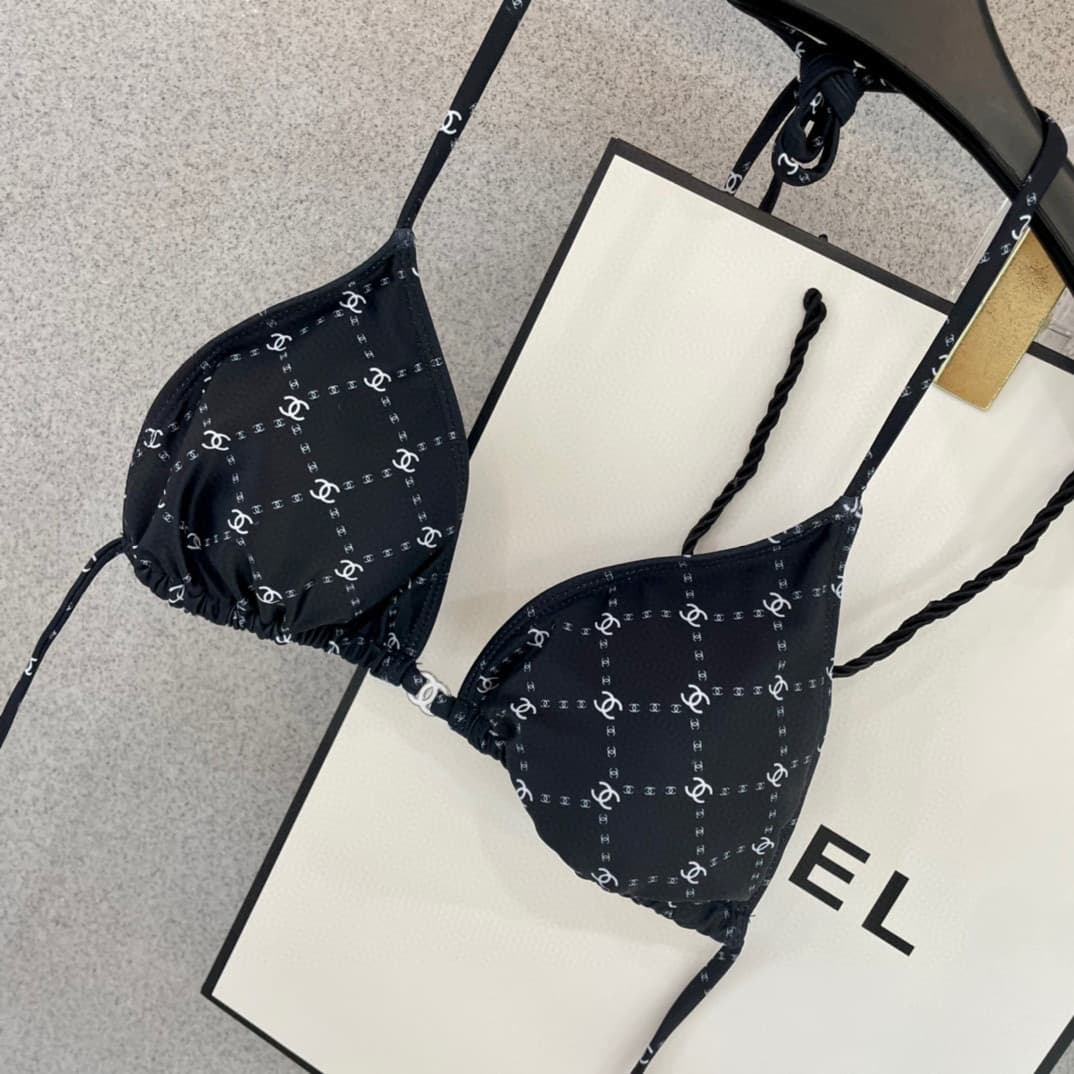 C24921 Chanel swimsuits: Chanel’s new bikinis 👙❤️😍🥰 – suitable for various swimming scenarios 🏊‍♀️ At the beach, swimming pools, hot springs, water parks, and rafting trips – all are great options 😌 They can be worn both as underwear and outerwear as well — image 2