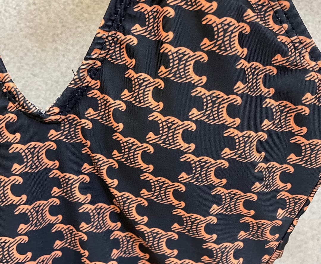 C24919 Celine swimsuit – New model from Celine’s store, elegant style. Patterned bikini with high-class elegance 😍🥰 Suitable for various swimming scenarios 🏊‍♀️ at the beach, swimming pool, hot spring, water park, and rafting too 😌 — image 4
