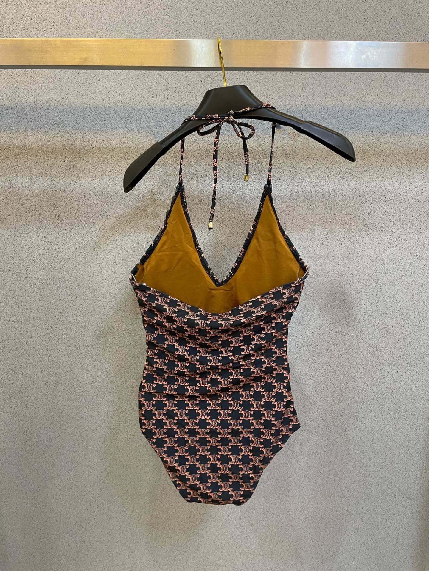 C24919 Celine swimsuit – New model from Celine’s store, elegant style. Patterned bikini with high-class elegance 😍🥰 Suitable for various swimming scenarios 🏊‍♀️ at the beach, swimming pool, hot spring, water park, and rafting too 😌 — image 3