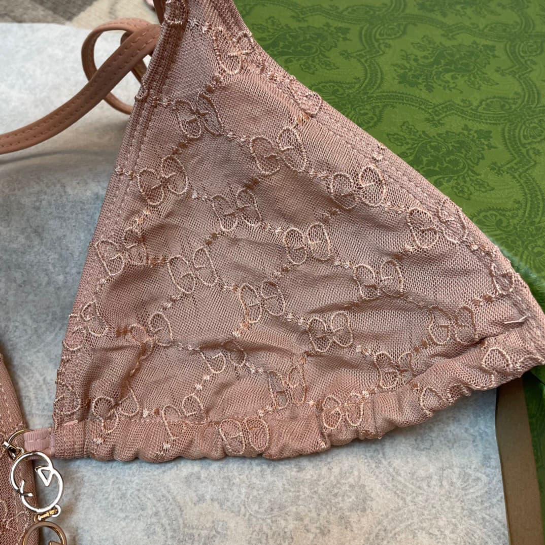 C24912 Gucci swimsuit. New Gucci sexy netted bikini ~ netted lace straps, chain bra (without breast pad) ➕ matching briefs set. Sizes: S, M, L, Xl — image 5