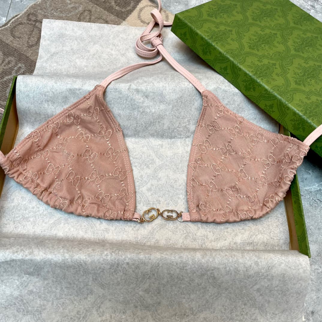 C24912 Gucci swimsuit. New Gucci sexy netted bikini ~ netted lace straps, chain bra (without breast pad) ➕ matching briefs set. Sizes: S, M, L, Xl — image 4