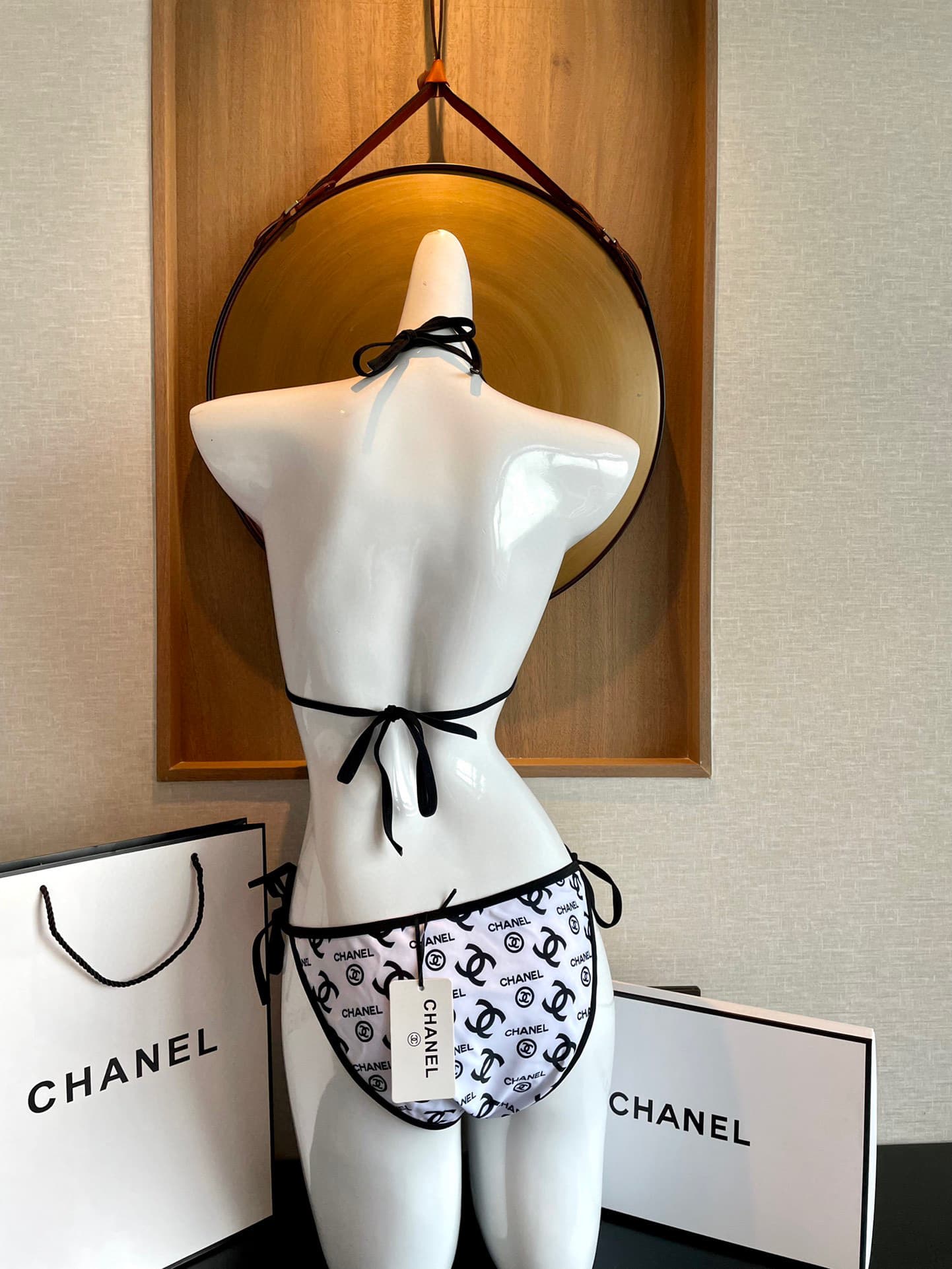 C24891 Chanel swimsuits. Chanel’s new patterned bikini👙❤️😍🥰 – suitable for various swimming scenarios🏊‍♀️ At the beach, swimming pools, hot springs, water parks, and rafting trips – all are possible😌 It can be worn both as an inner outfit and an outer one — image 3