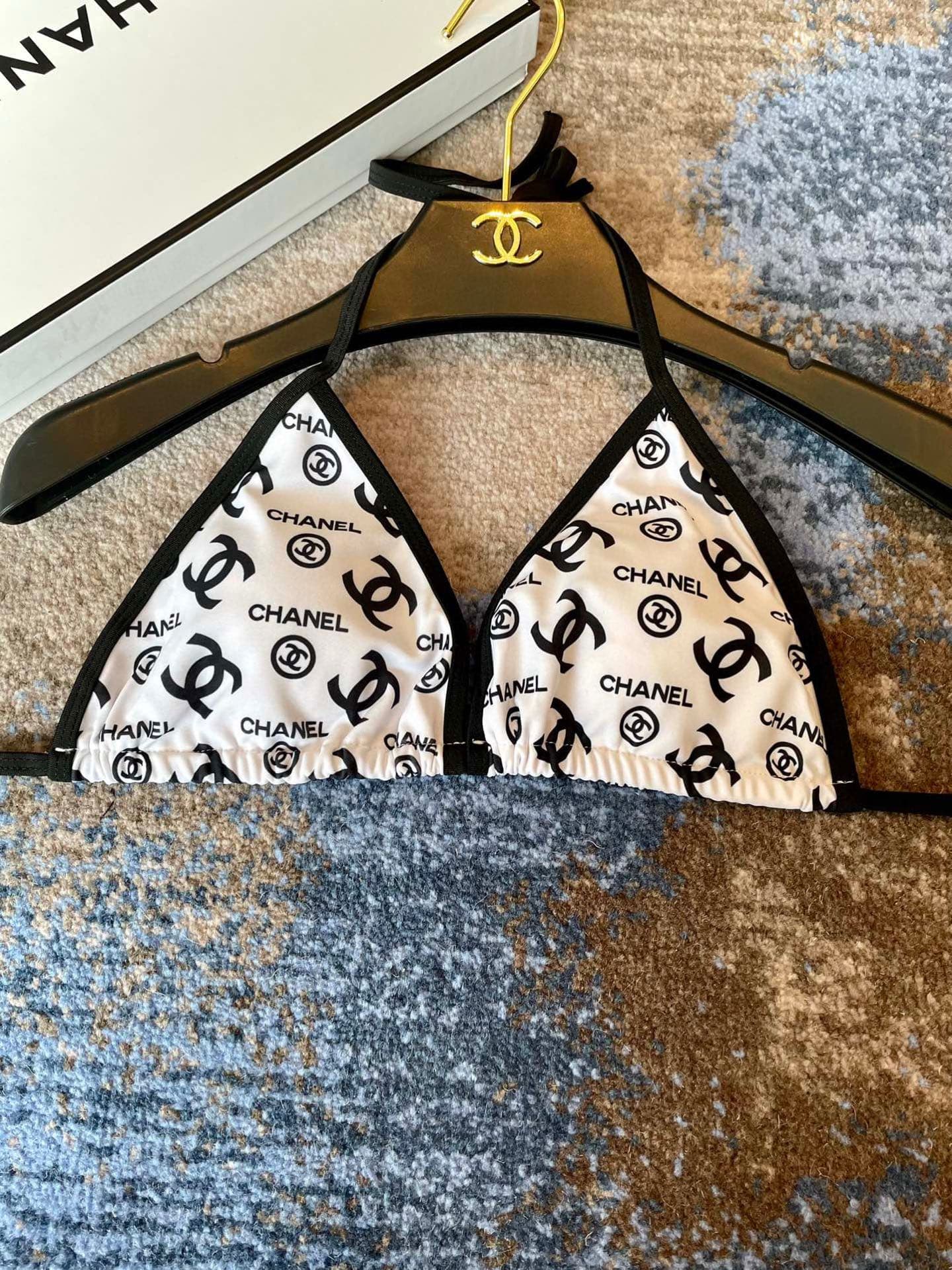 C24891 Chanel swimsuits. Chanel’s new patterned bikini👙❤️😍🥰 – suitable for various swimming scenarios🏊‍♀️ At the beach, swimming pools, hot springs, water parks, and rafting trips – all are possible😌 It can be worn both as an inner outfit and an outer one — image 5