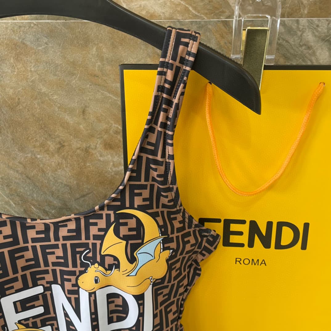 C24892 Fendi swimsuit – Fendi’s new backless one-piece swimsuit in black. Simple and elegant design; suitable for various swimming scenarios 🏊‍♀️. It can be used at the beach, swimming pool, hot spring, water park, or for rafting activities 😌. It can also — image 2