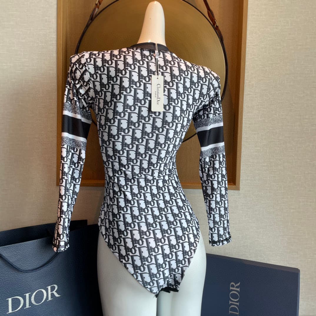 C24897 Dior swimsuit – Chanel Dior long-sleeved, sexy goddess 🥰😍👙❤️😍🥰 – suitable for various scenarios 🏊‍♀️ At the beach, swimming pools, hot springs, water parks, and rafting trips – all are great options 😌 It can be worn both under clothes and on top as — image 2