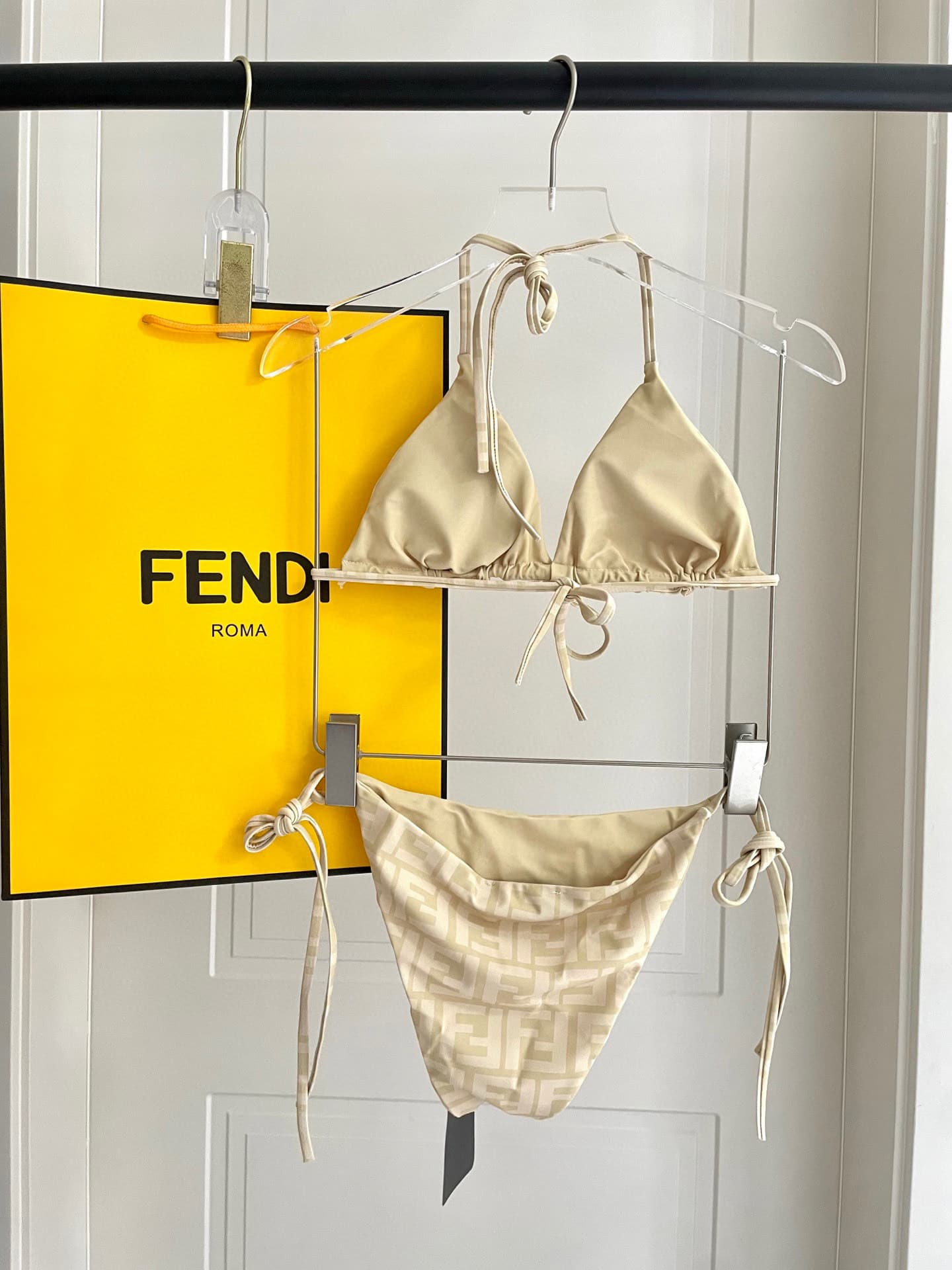 C24878 Fendi swimsuits. Fendi-printed bikini swimsuits – excellent for the upper body! Released simultaneously at various stores, giving a stylish look naturally. They effectively age-defying, offering a youthful and energetic appearance. SML Xl — image 3