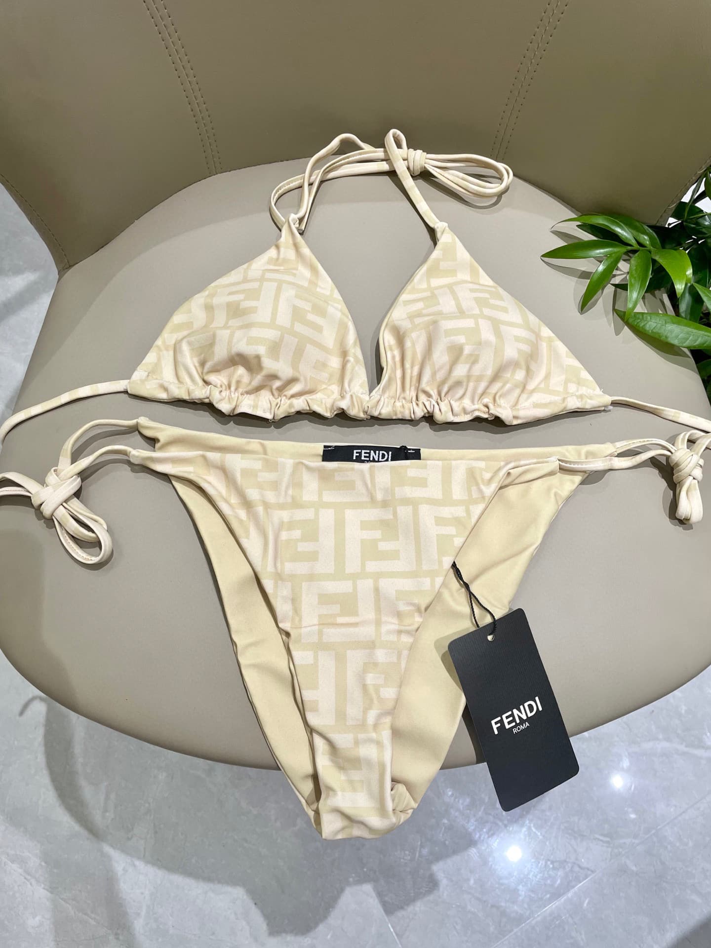 C24878 Fendi swimsuits. Fendi-printed bikini swimsuits – excellent for the upper body! Released simultaneously at various stores, giving a stylish look naturally. They effectively age-defying, offering a youthful and energetic appearance. SML Xl — image 7