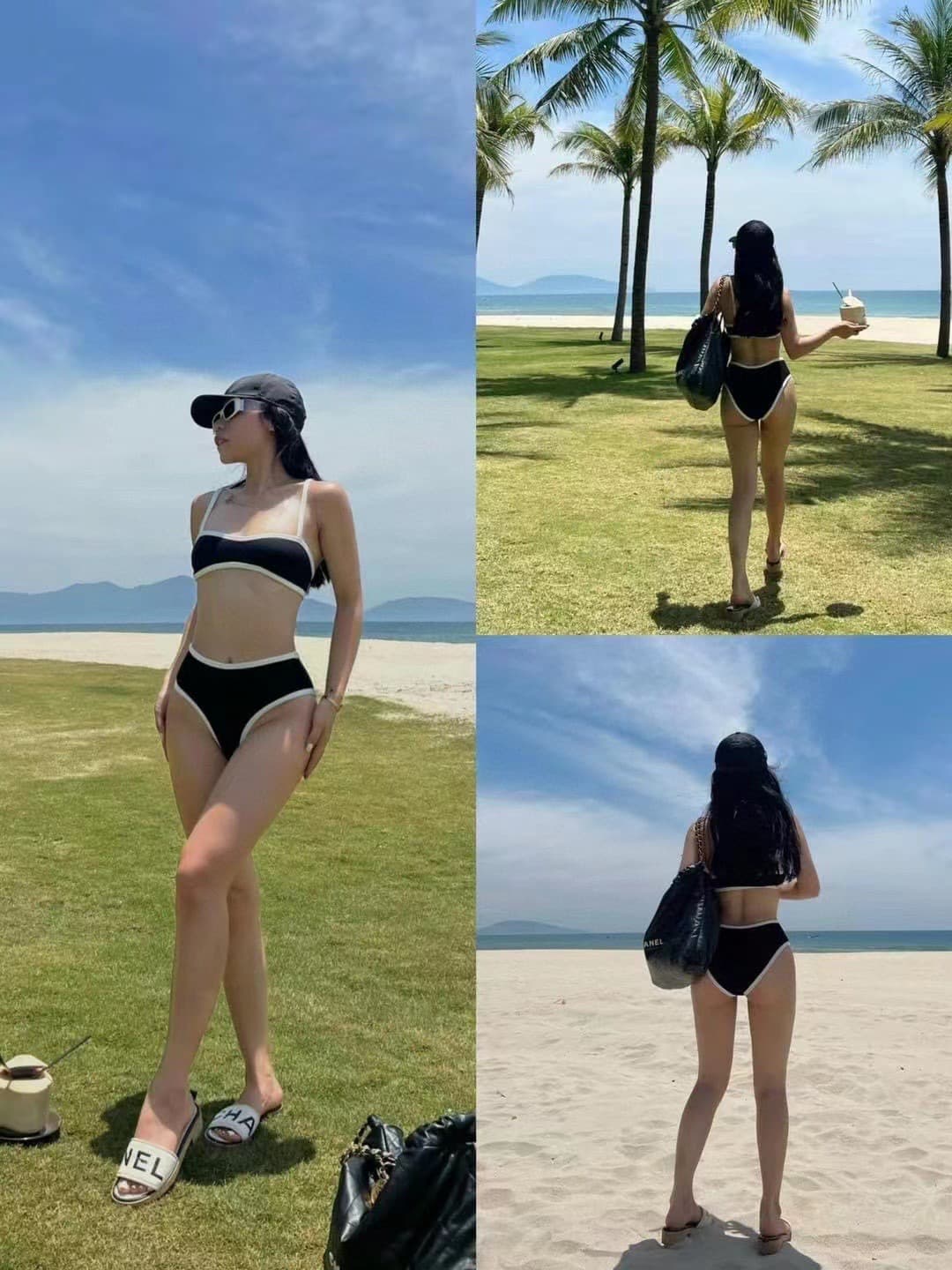 C24854 Chanel swimsuit – Chanel one-piece swimsuit 😍🥰 It’s suitable for various swimming scenarios 🏊‍♀️ At the beach, swimming pools, hot springs, water parks, and rafting trips – all are great! It can also be worn with inner clothes. The one-piece design — image 1