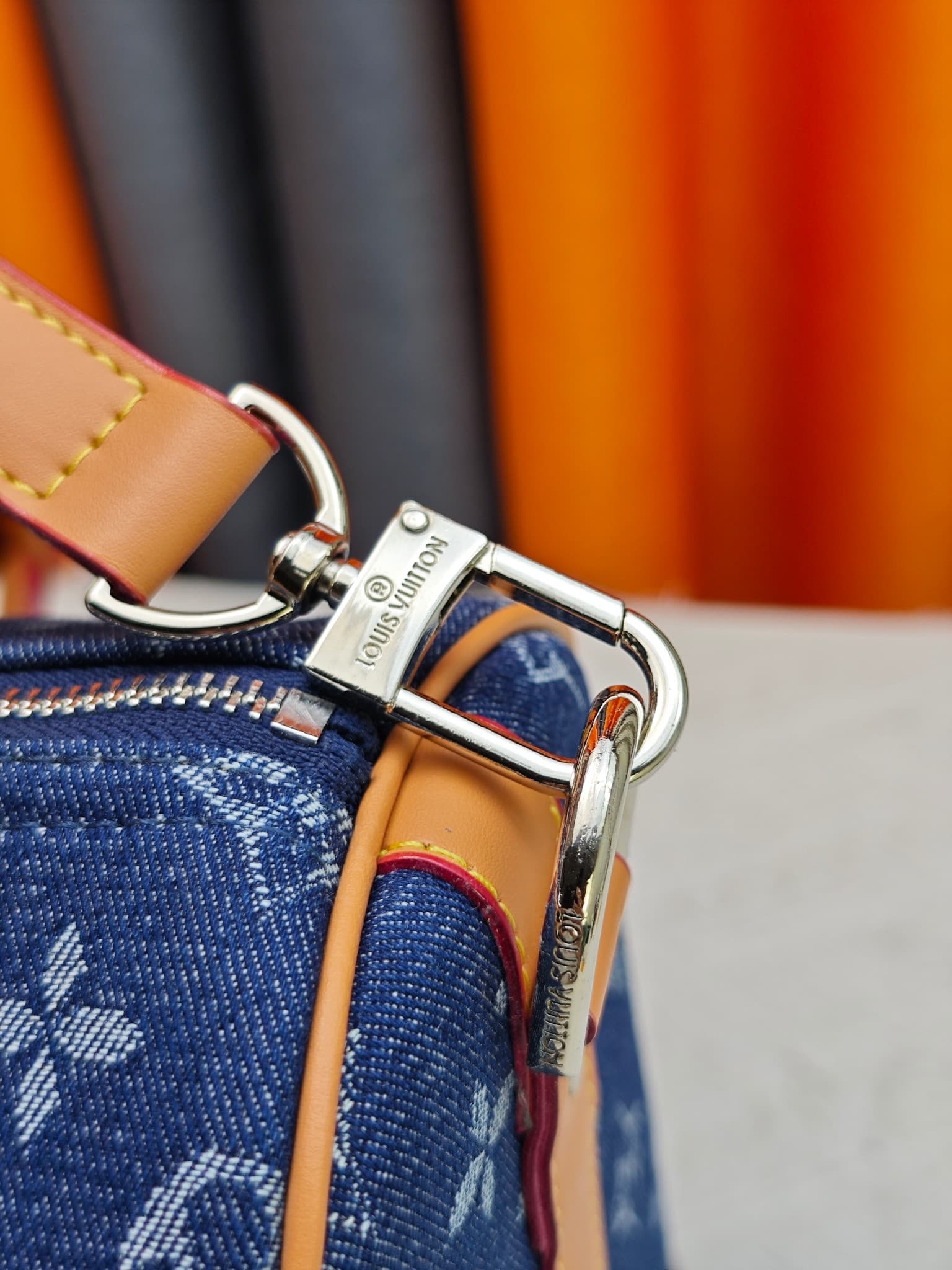 C5311 M27781 M41416 LV keepall BANDOULIÈRE 45 Spring Capsule Collection Embroidery Denim Jeans Travel Bag Travel Pouch Chip Version — image 6