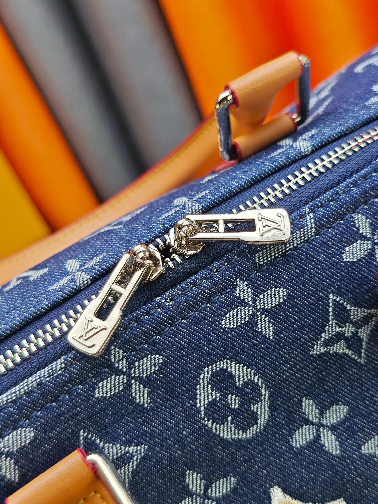C5311 M27781 M41416 LV keepall BANDOULIÈRE 45 Spring Capsule Collection Embroidery Denim Jeans Travel Bag Travel Pouch Chip Version — image 7