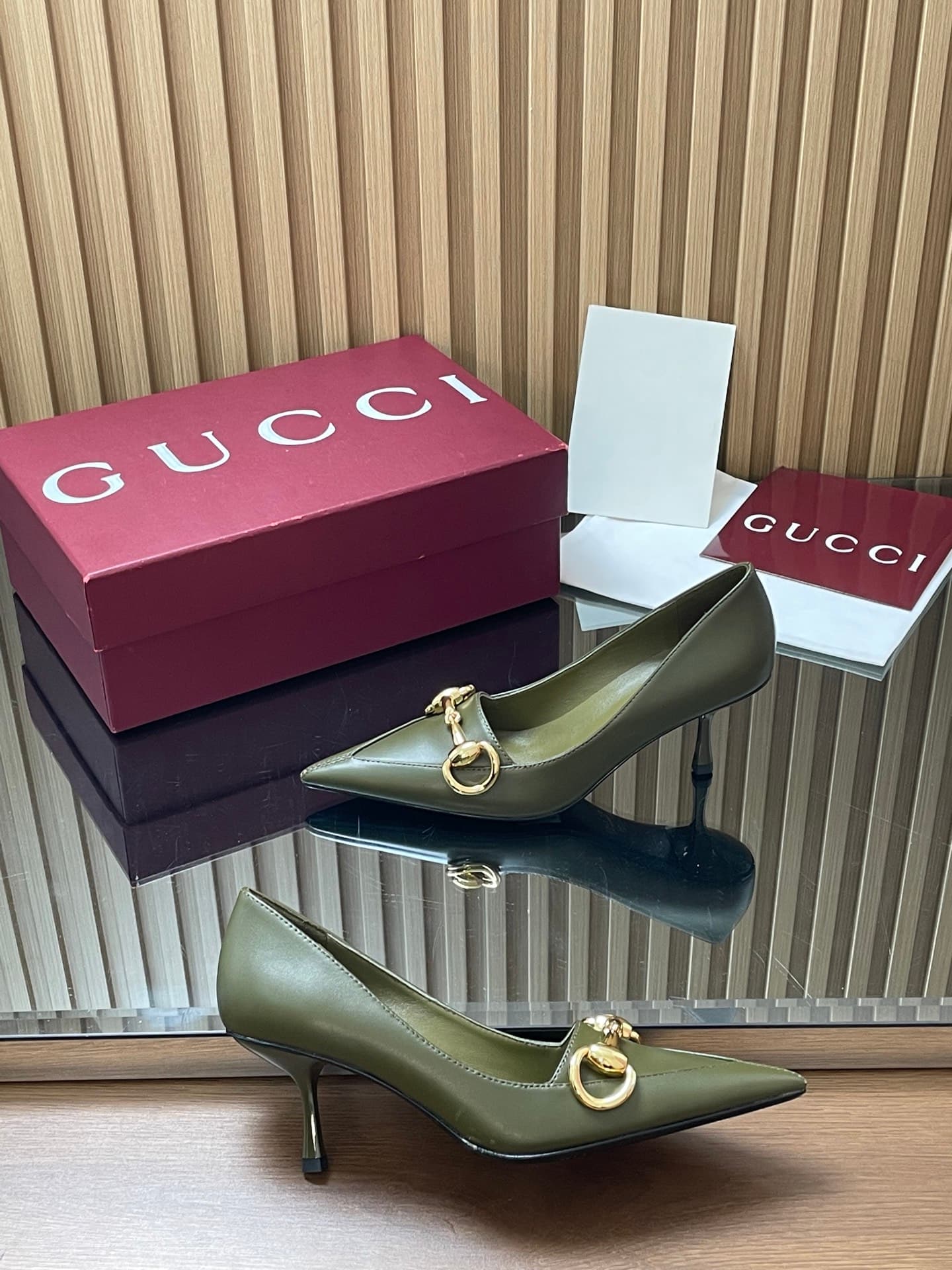 D6879 GuCC High-End Collection 2026 Spring/Summer Boulevard Early Autumn Series First Release, New Design 🆕 High heels, large size with horse buckle, low heel, stylish high heels for women 🔥 Authentic original quality! Every detail is carefully crafted, c — image 7