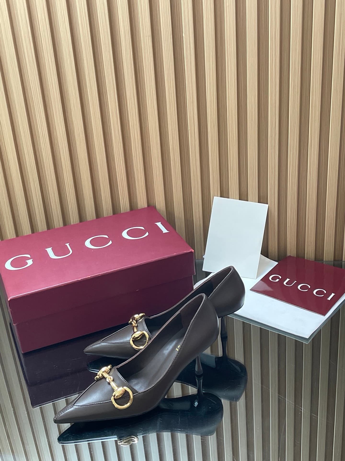 D6878 GuCC High-End Collection 2026 Spring/Summer Boulevard Early Autumn Series First Release, New Design 🆕 High heels, large size with horsebit fastenings, low-toe style, tall heel fashion shoes with pointed toe, elegant women’s shoes 🔥 Authentic origina — image 4