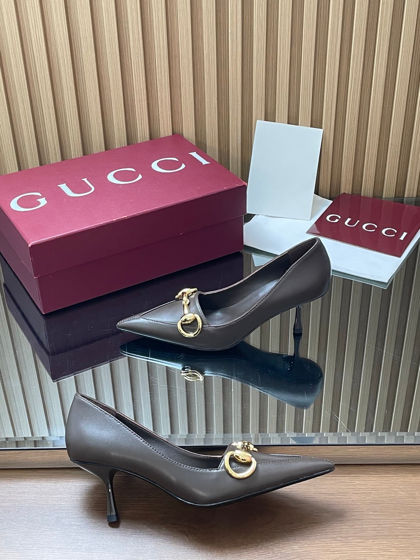 D6878 GuCC High-End Collection 2026 Spring/Summer Boulevard Early Autumn Series First Release, New Design 🆕 High heels, large size with horsebit fastenings, low-toe style, tall heel fashion shoes with pointed toe, elegant women’s shoes 🔥 Authentic origina — image 7