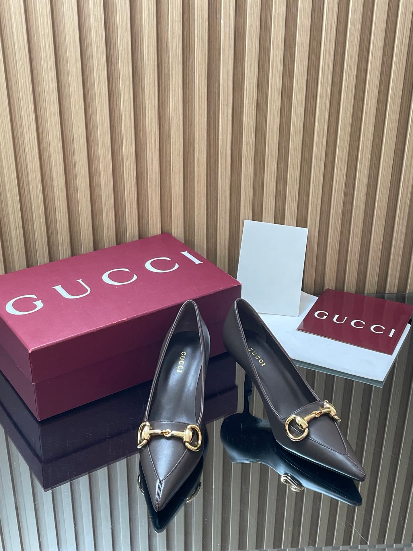 D6878 GuCC High-End Collection 2026 Spring/Summer Boulevard Early Autumn Series First Release, New Design 🆕 High heels, large size with horsebit fastenings, low-toe style, tall heel fashion shoes with pointed toe, elegant women’s shoes 🔥 Authentic origina — image 2
