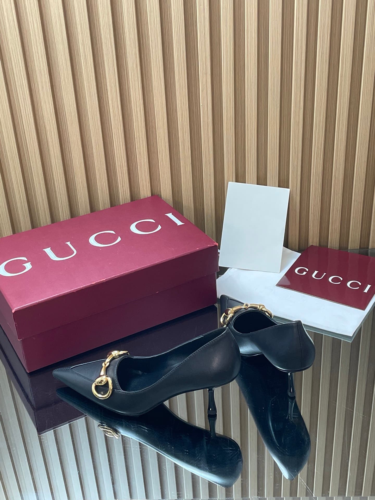 D6877 GuCC High-End Boutique 2026 Spring/Summer Boulevard Early Autumn Collection’s first model – new design 🆕 High heels, large horse buckle straps, low heel shoes, tall heels, stylish women’s shoes 🔥 Authentic original quality! Every detail is carefully — image 6