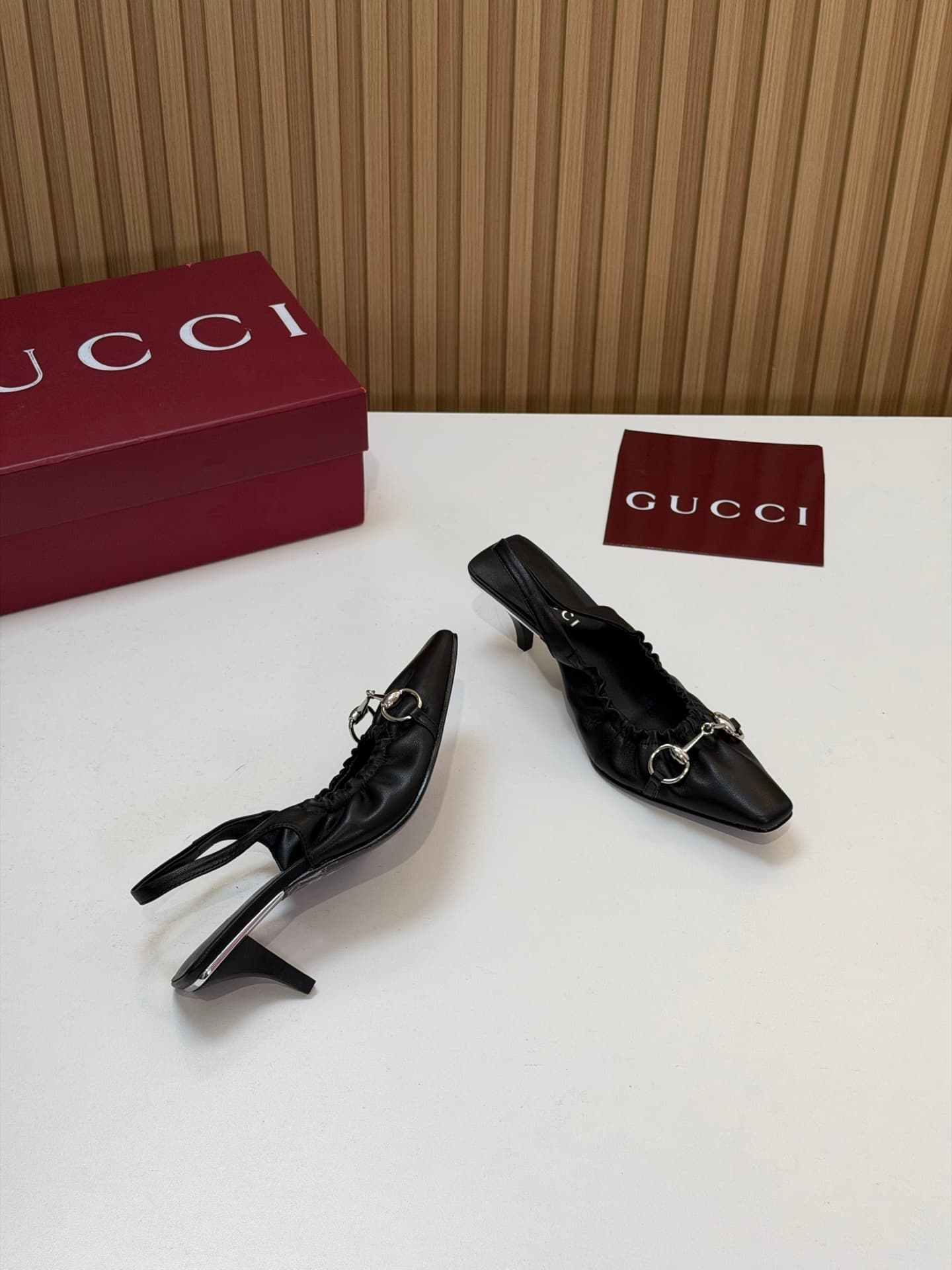 D6874 2026 Early Autumn 🆕 GUCCI High-End Luxury Collection – Vittoria series elastic laces, rubber straps, low-heel women’s shoes for spring and autumn new products 🆕 Gucci small square-toe series mid-heel low-heel sandals 😍 Horsering back-pocket heel sho — image 8