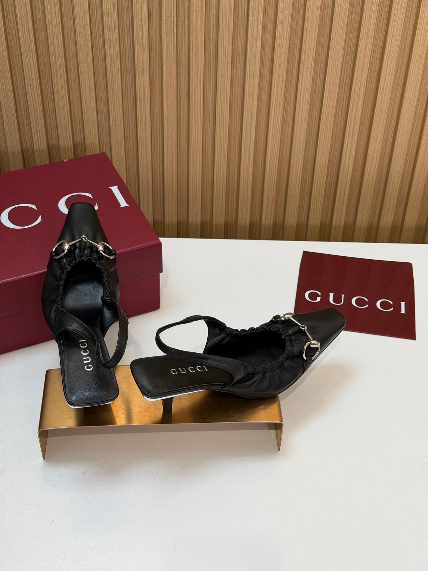 D6874 2026 Early Autumn 🆕 GUCCI High-End Luxury Collection – Vittoria series elastic laces, rubber straps, low-heel women’s shoes for spring and autumn new products 🆕 Gucci small square-toe series mid-heel low-heel sandals 😍 Horsering back-pocket heel sho — image 5