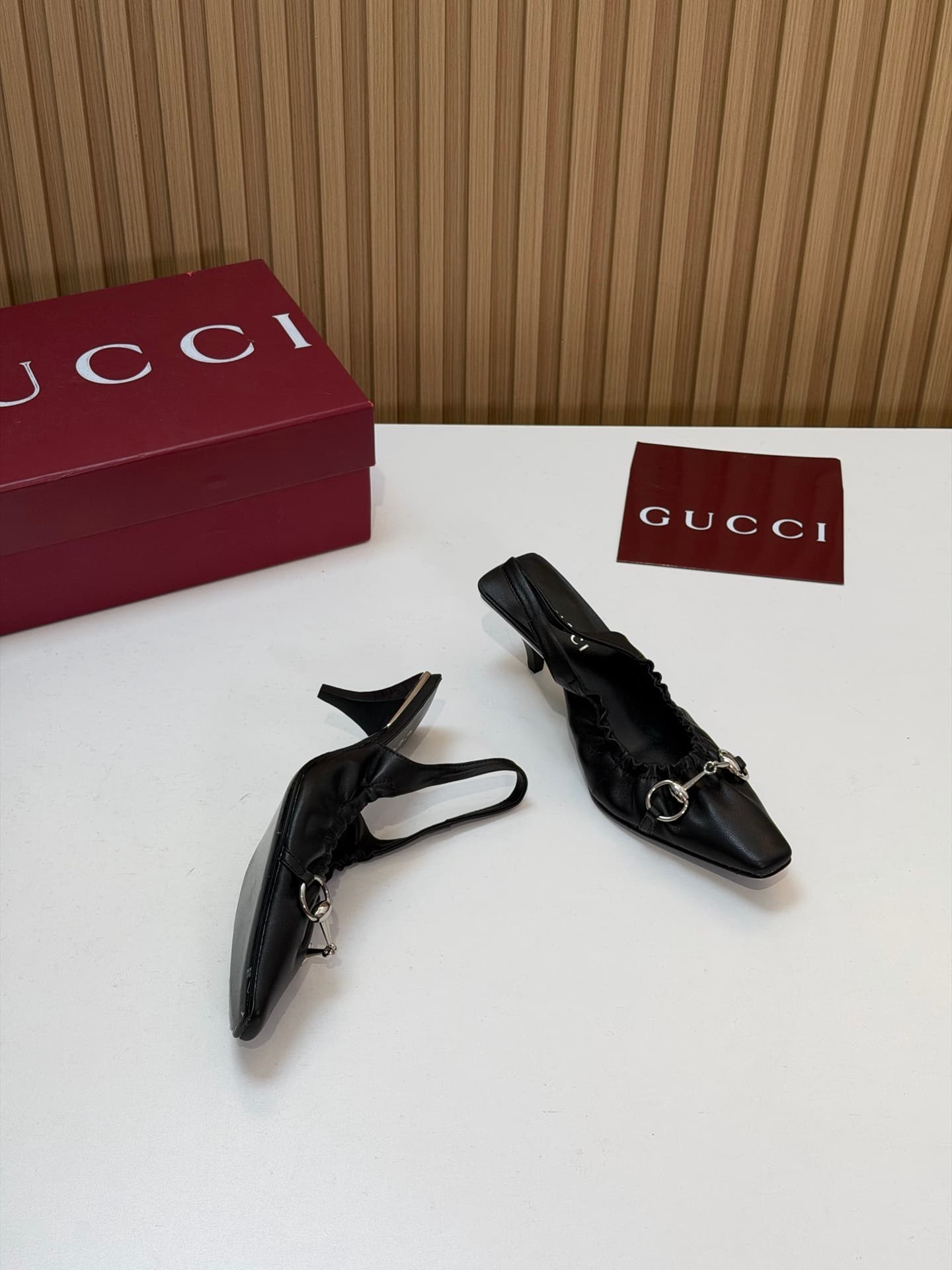 D6874 2026 Early Autumn 🆕 GUCCI High-End Luxury Collection – Vittoria series elastic laces, rubber straps, low-heel women’s shoes for spring and autumn new products 🆕 Gucci small square-toe series mid-heel low-heel sandals 😍 Horsering back-pocket heel sho — image 7
