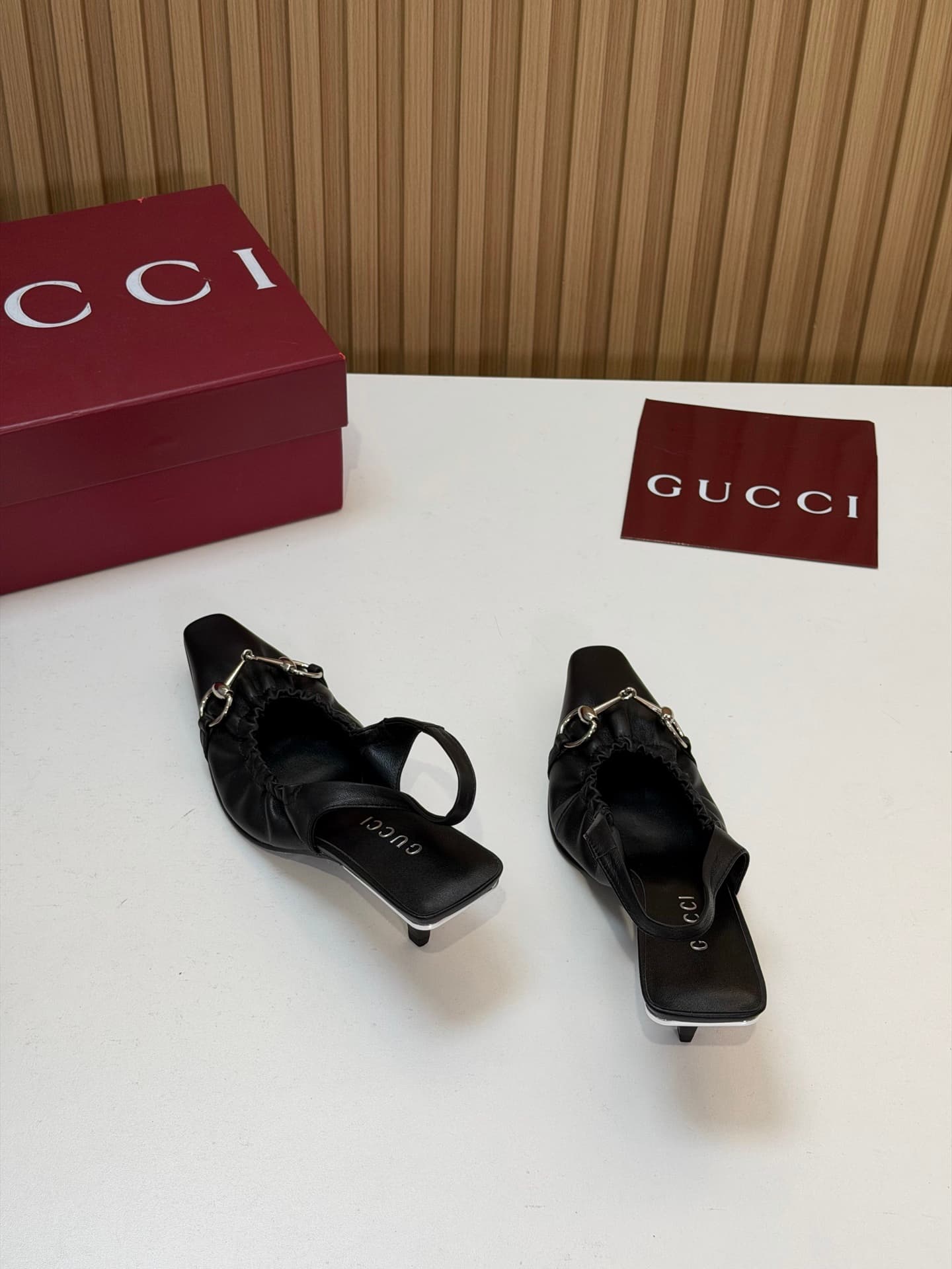 D6874 2026 Early Autumn 🆕 GUCCI High-End Luxury Collection – Vittoria series elastic laces, rubber straps, low-heel women’s shoes for spring and autumn new products 🆕 Gucci small square-toe series mid-heel low-heel sandals 😍 Horsering back-pocket heel sho — image 6