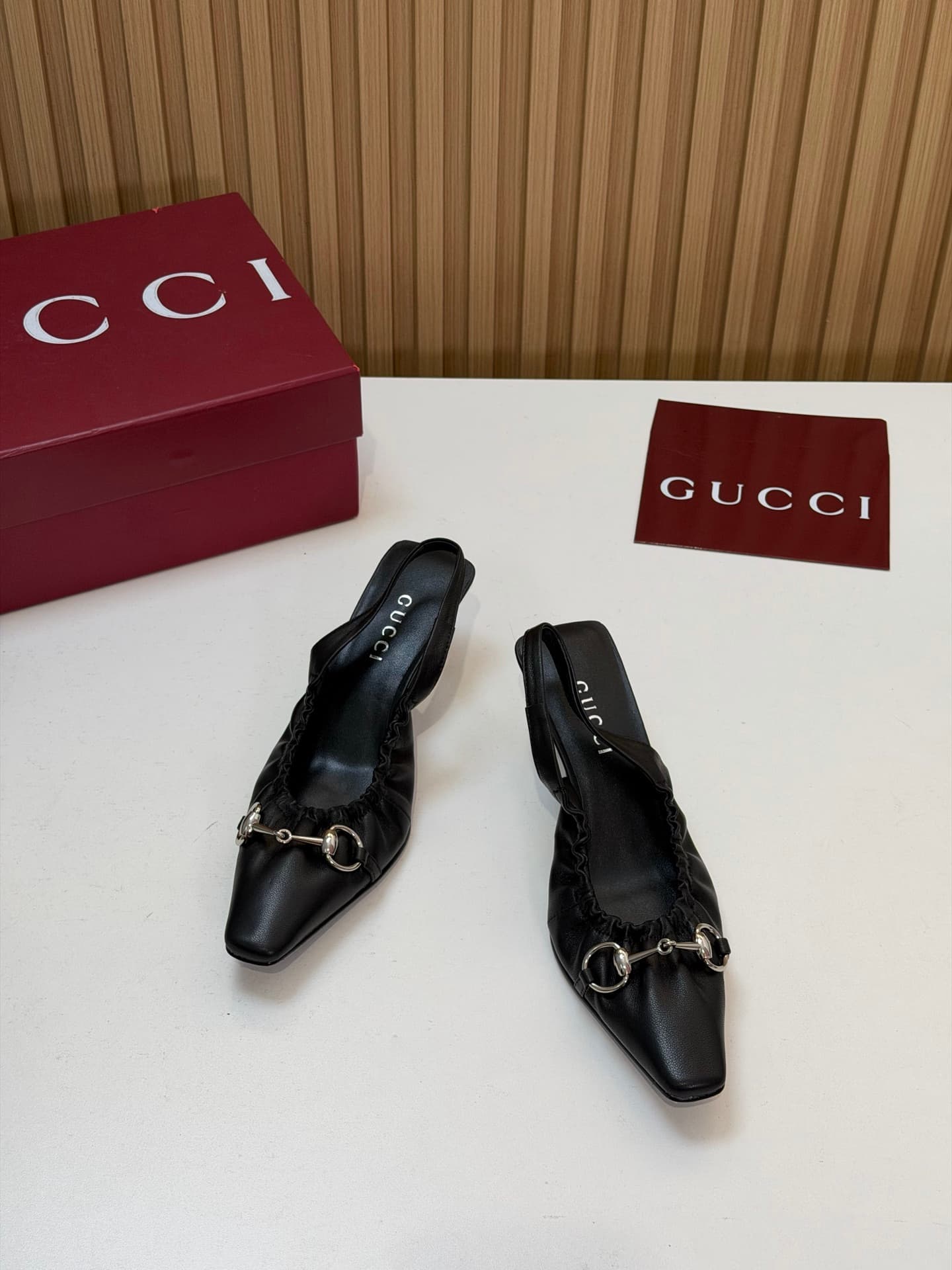 D6874 2026 Early Autumn 🆕 GUCCI High-End Luxury Collection – Vittoria series elastic laces, rubber straps, low-heel women’s shoes for spring and autumn new products 🆕 Gucci small square-toe series mid-heel low-heel sandals 😍 Horsering back-pocket heel sho — image 2