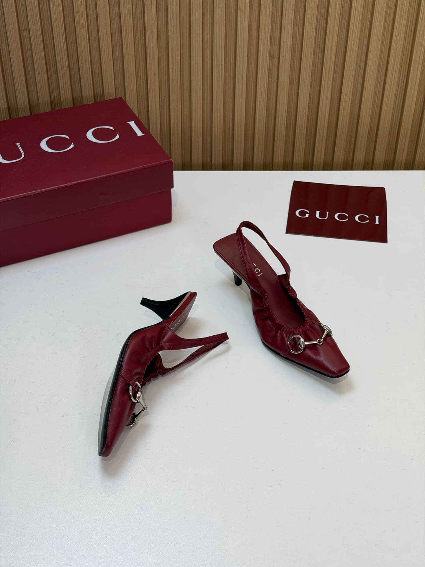 D6876 2026 Early Autumn 🆕 GUCCI High-end Boutique Vittoria series elastic laces, breathable low-heel women’s shoes for spring and autumn new arrivals 🆕 Gucci small square-toe series mid-height low-heel sandals 😍 Horsehead clasp back-empty cat-heel shoes ‼ — image 7