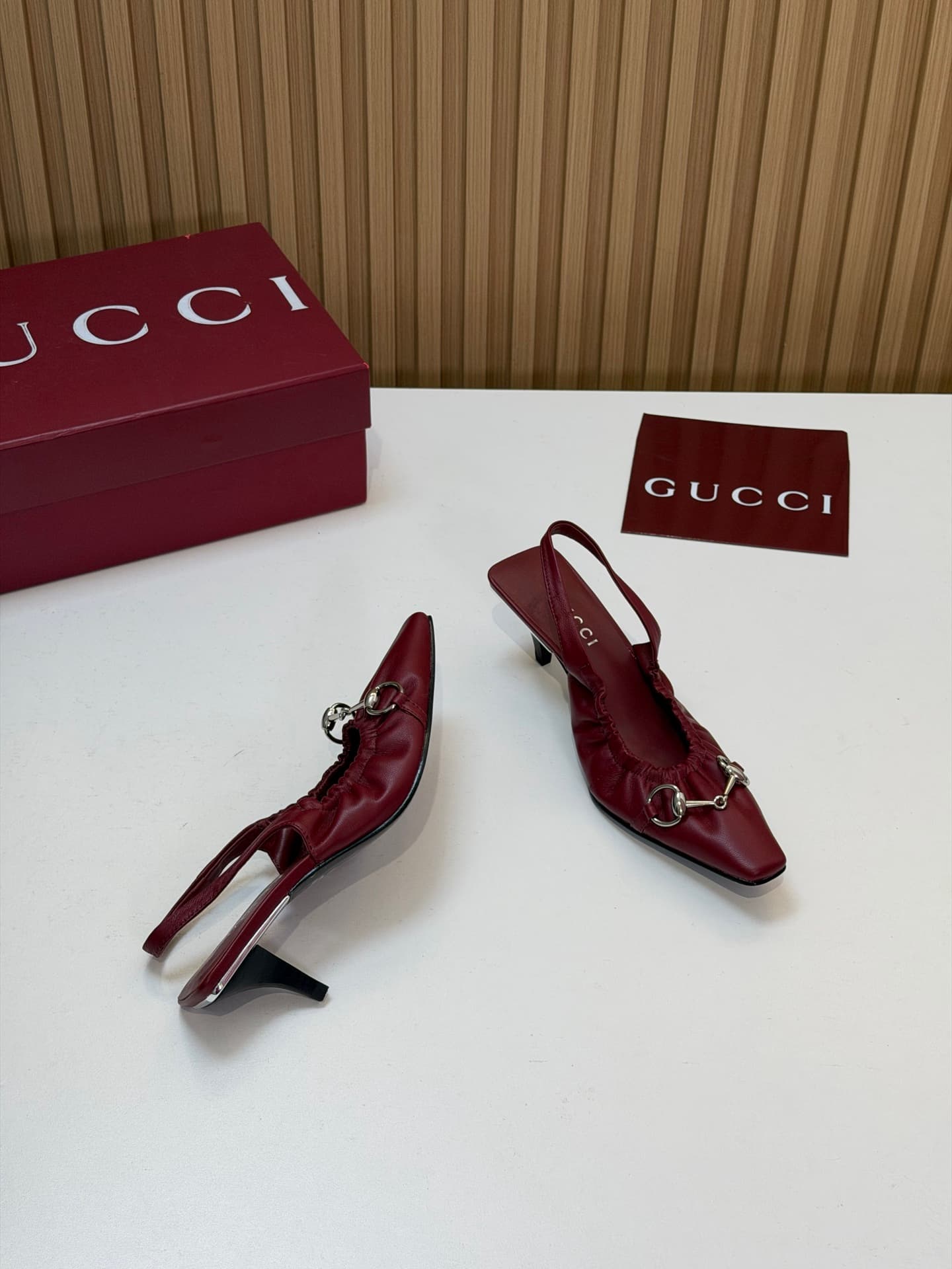 D6876 2026 Early Autumn 🆕 GUCCI High-end Boutique Vittoria series elastic laces, breathable low-heel women’s shoes for spring and autumn new arrivals 🆕 Gucci small square-toe series mid-height low-heel sandals 😍 Horsehead clasp back-empty cat-heel shoes ‼ — image 8
