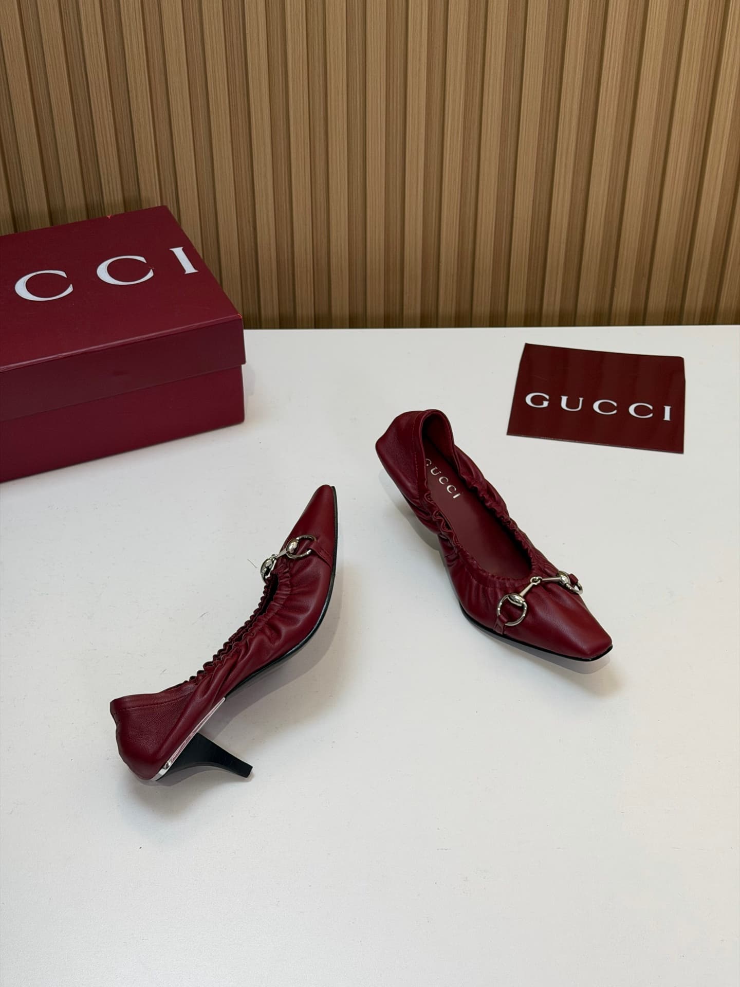 D6872 2026 Early Autumn 🆕 GUCCI High-end Boutique Vittoria series elastic laces, rubber straps, stylish women’s shoes for spring and autumn new arrivals 🆕 Gucci small square-toe series mid-height, light-toe sandals 😍 Horsering back-space heel shoes ‼️ Top — image 8