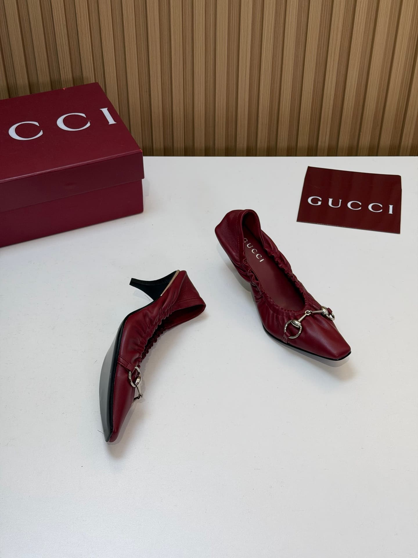 D6872 2026 Early Autumn 🆕 GUCCI High-end Boutique Vittoria series elastic laces, rubber straps, stylish women’s shoes for spring and autumn new arrivals 🆕 Gucci small square-toe series mid-height, light-toe sandals 😍 Horsering back-space heel shoes ‼️ Top — image 7