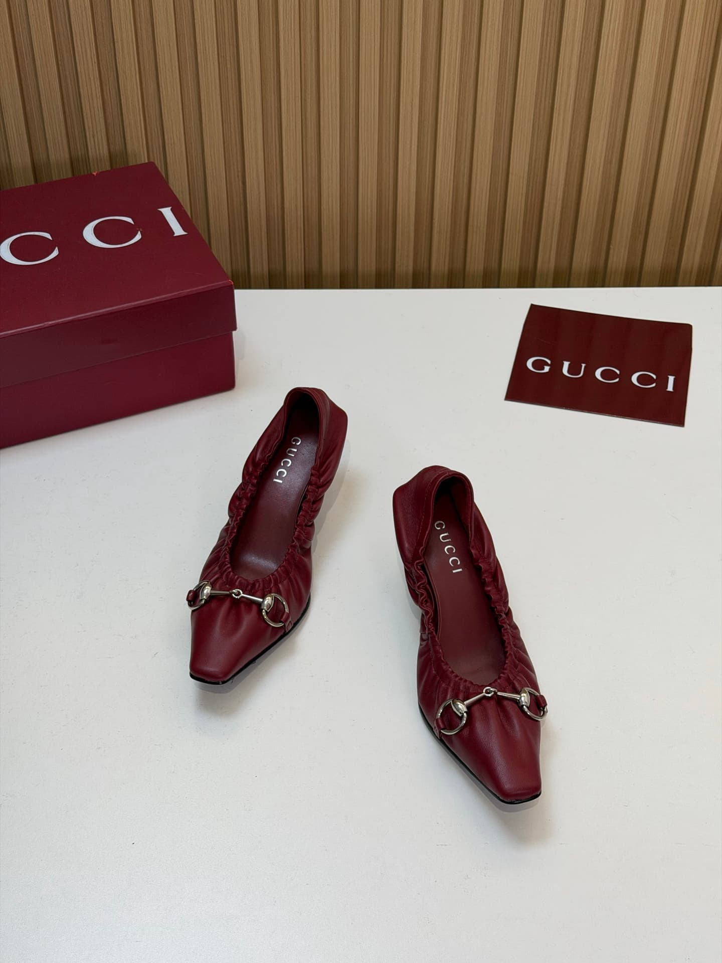 D6872 2026 Early Autumn 🆕 GUCCI High-end Boutique Vittoria series elastic laces, rubber straps, stylish women’s shoes for spring and autumn new arrivals 🆕 Gucci small square-toe series mid-height, light-toe sandals 😍 Horsering back-space heel shoes ‼️ Top — image 2