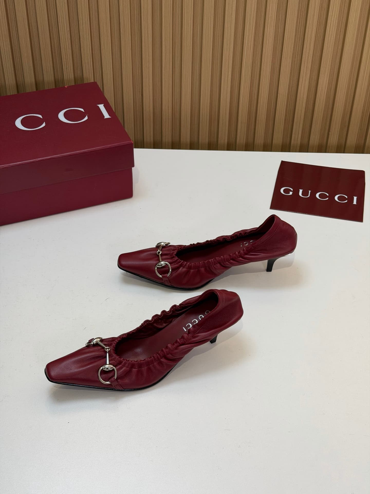D6872 2026 Early Autumn 🆕 GUCCI High-end Boutique Vittoria series elastic laces, rubber straps, stylish women’s shoes for spring and autumn new arrivals 🆕 Gucci small square-toe series mid-height, light-toe sandals 😍 Horsering back-space heel shoes ‼️ Top — image 4
