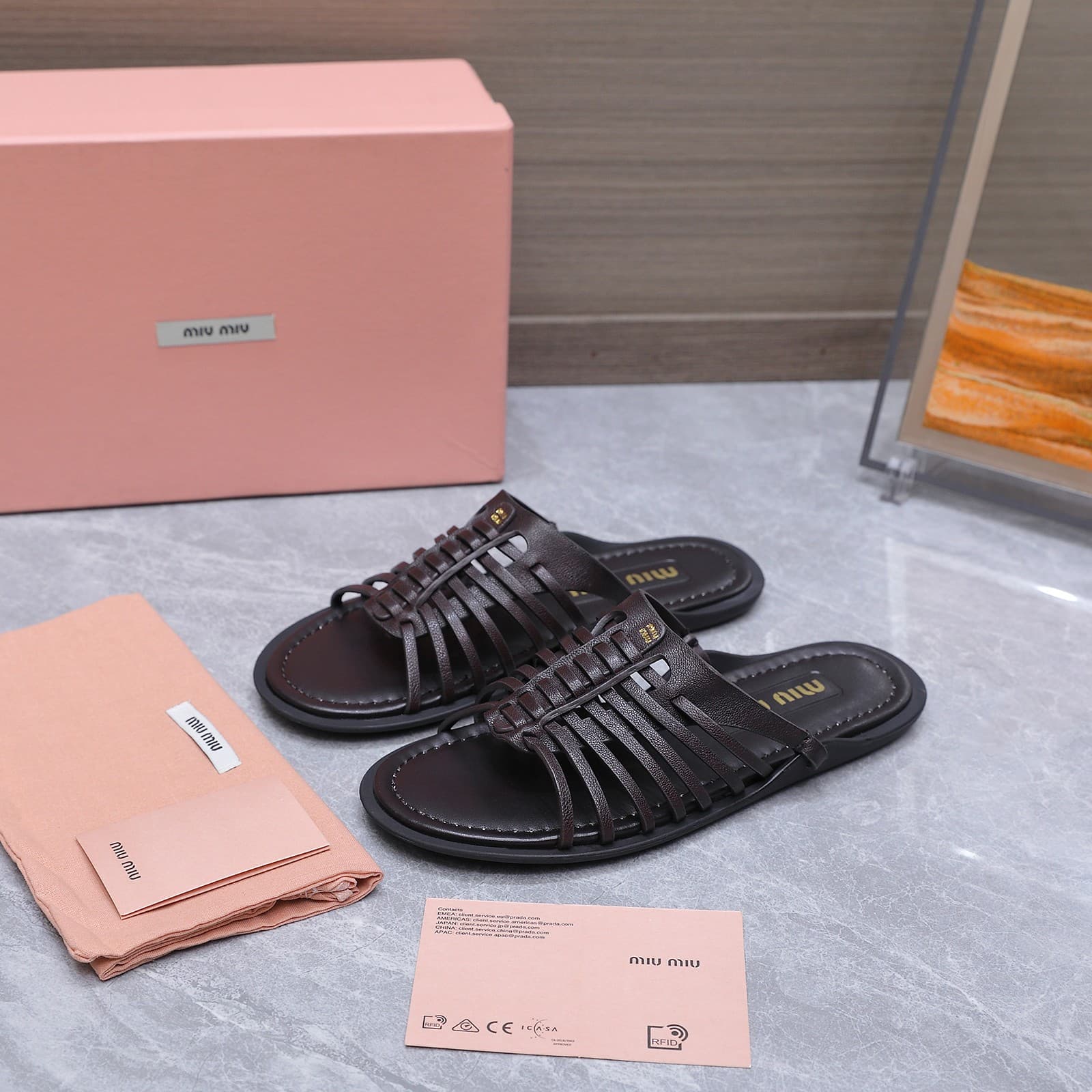 D10622 MIUMIU Vintage/retro knitted upper, open buckle back strap, bare heel sandals — image 8
