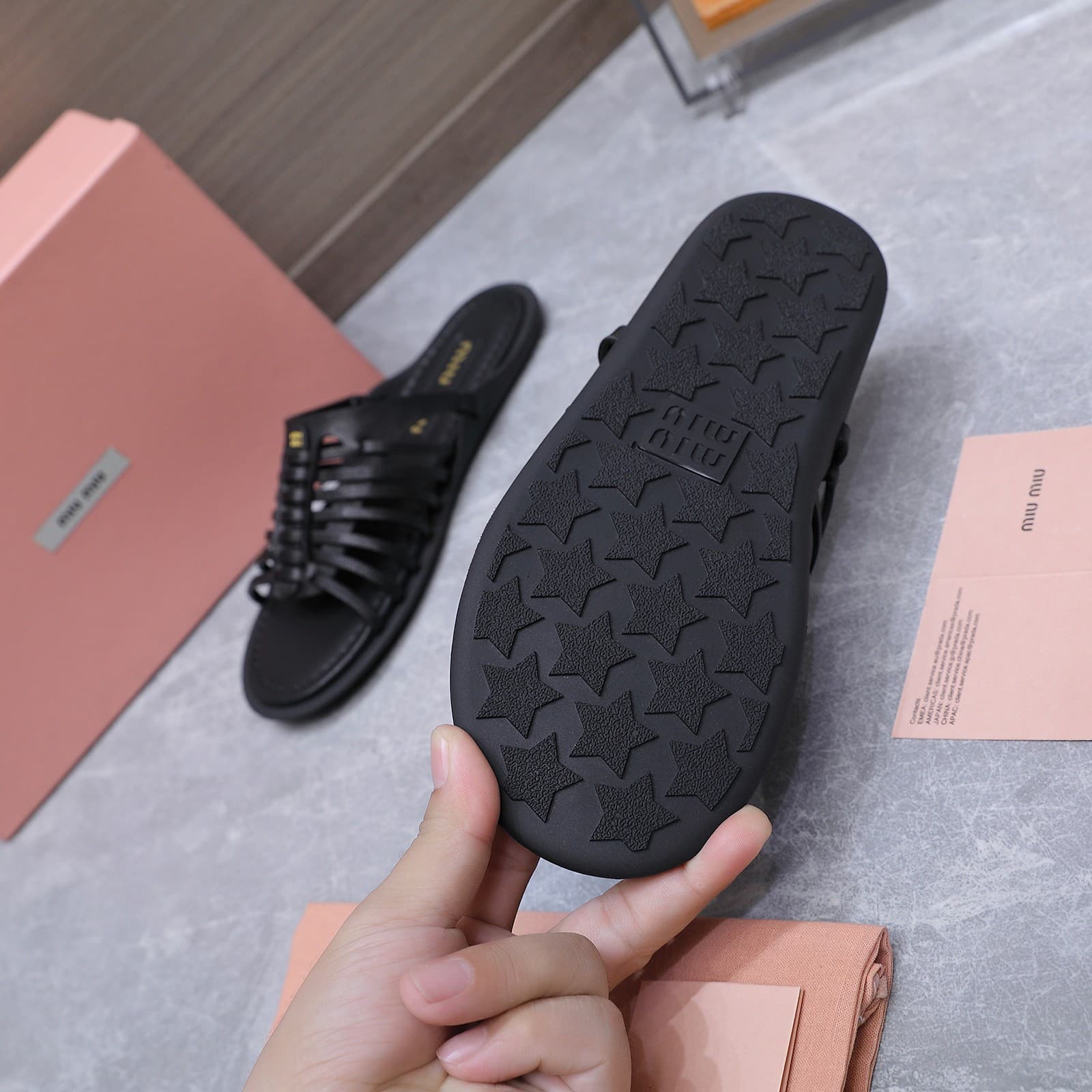 D10621 MIUMIU Vintage/retro knitted upper, open buckle back strap, bare heel sandals — image 2