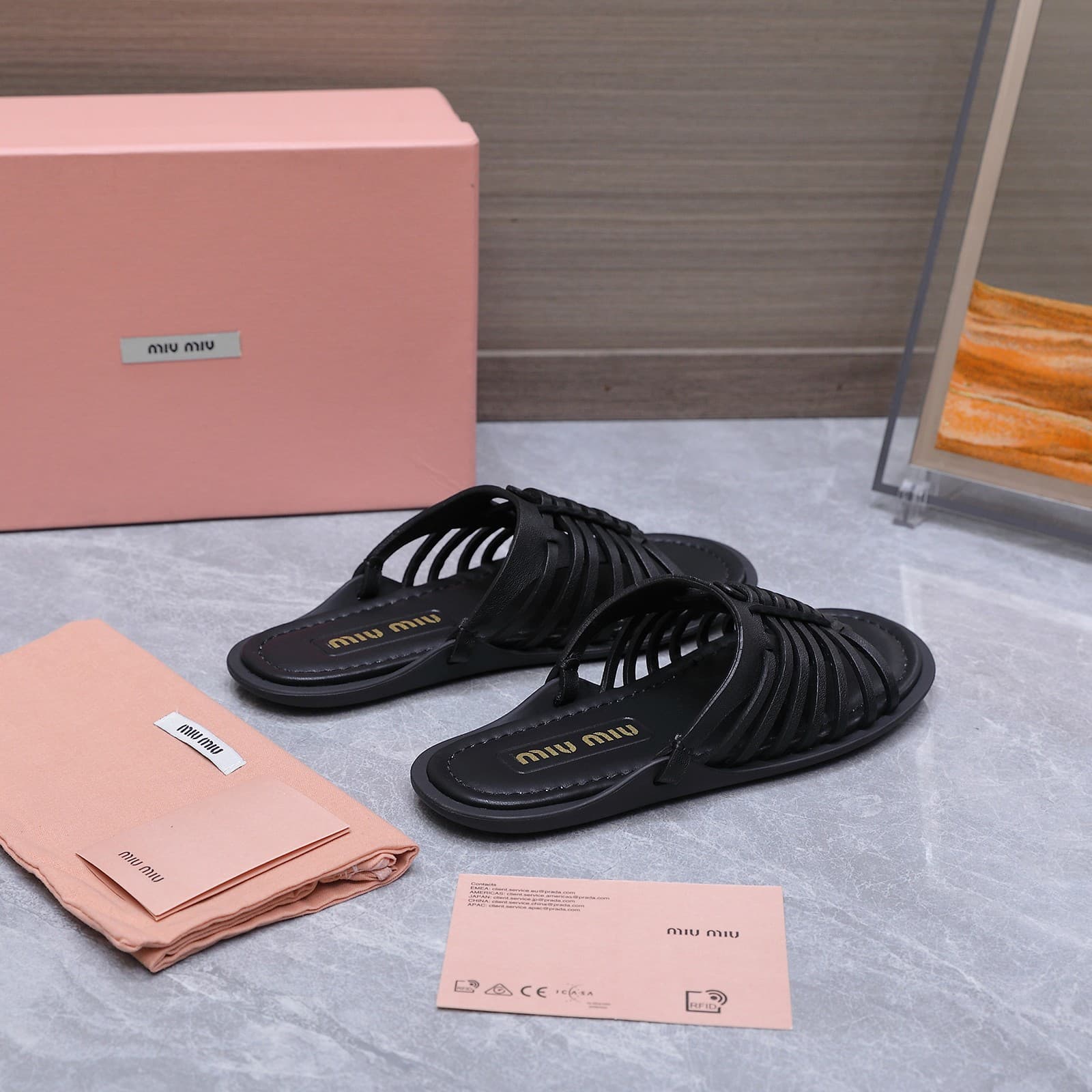 D10621 MIUMIU Vintage/retro knitted upper, open buckle back strap, bare heel sandals — image 1