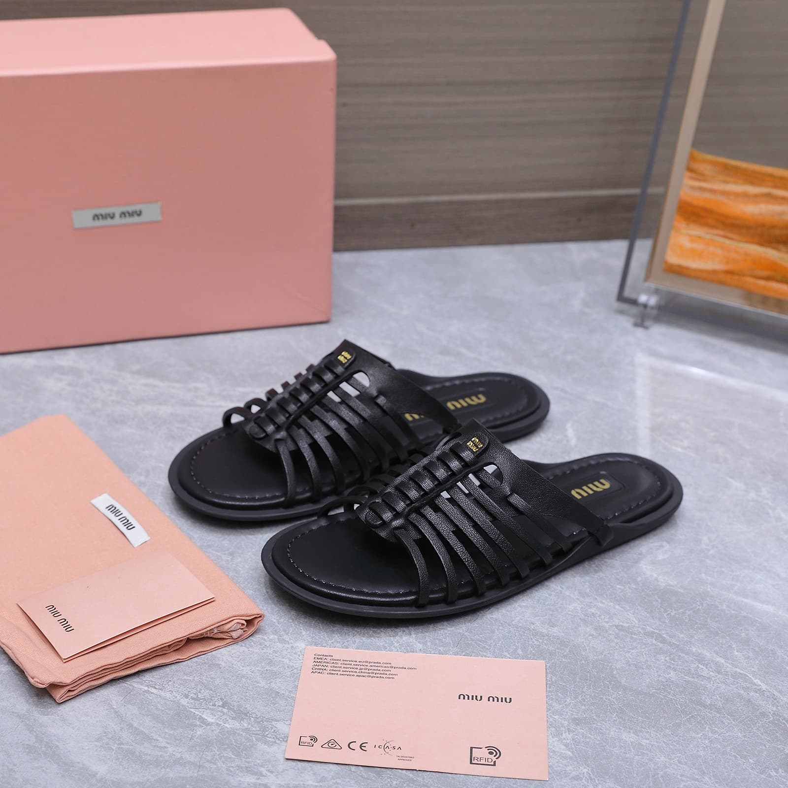 D10621 MIUMIU Vintage/retro knitted upper, open buckle back strap, bare heel sandals — image 5