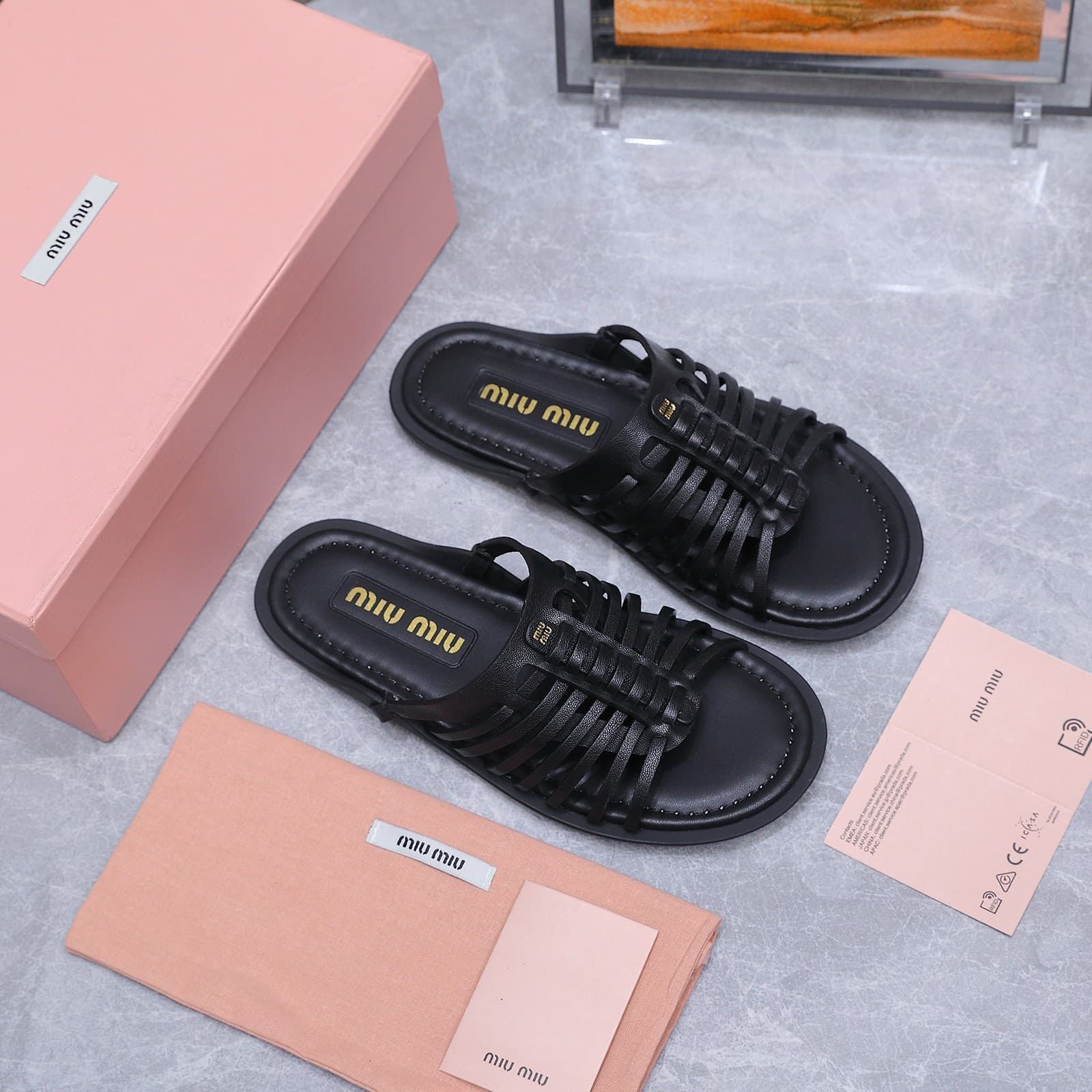 D10621 MIUMIU Vintage/retro knitted upper, open buckle back strap, bare heel sandals — image 8