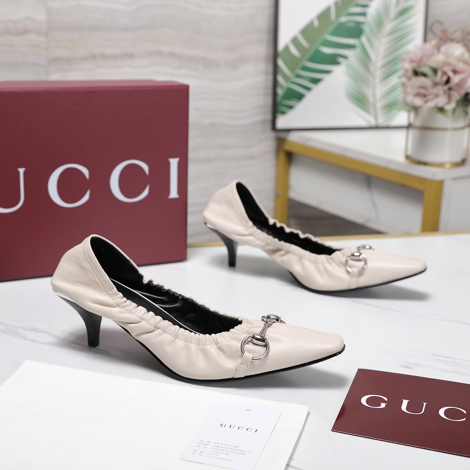 D6917 2026 Early Autumn 🆕 GUCCI High-end Collection – Elastic lace sneakers with low heel, women’s shoes — image 5