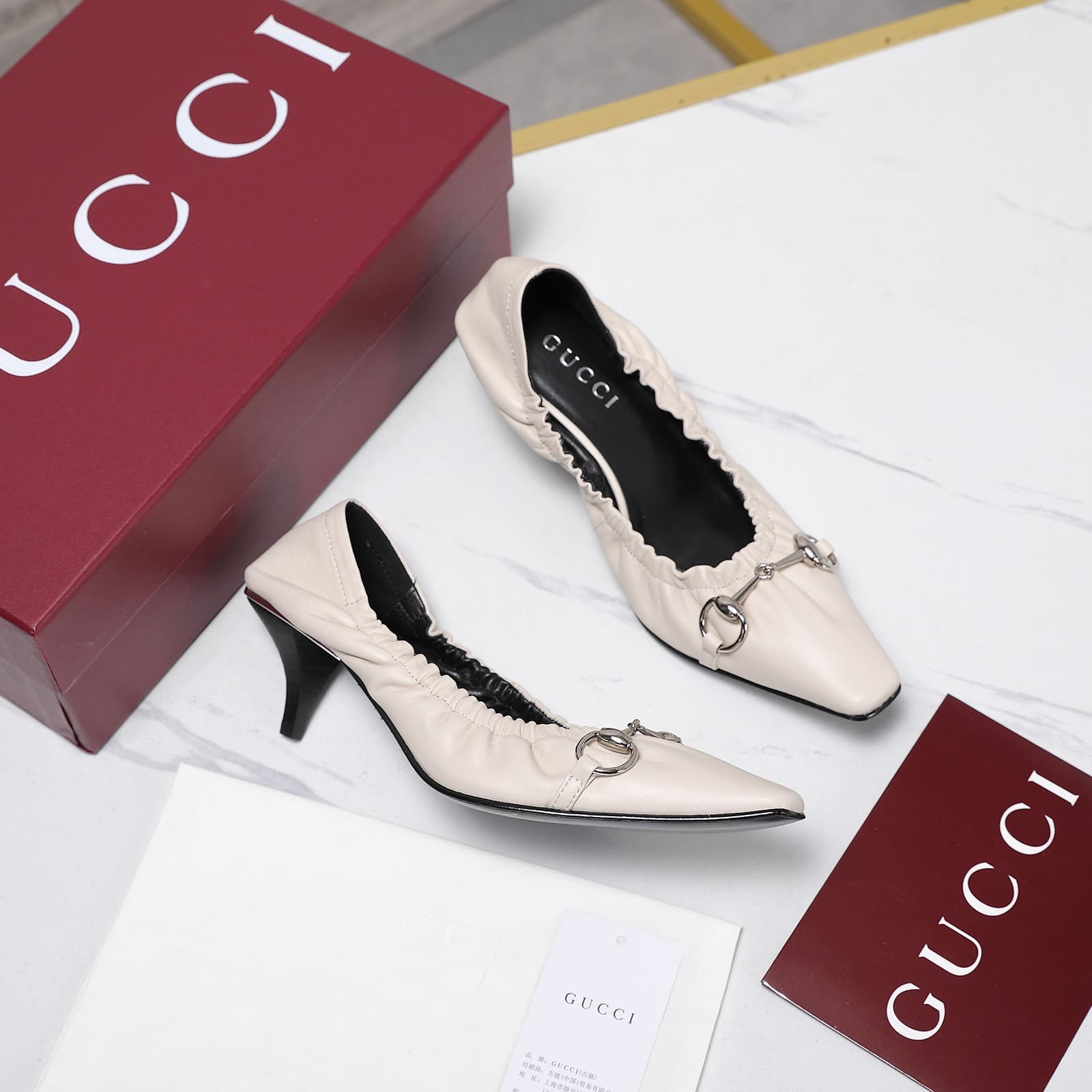 D6917 2026 Early Autumn 🆕 GUCCI High-end Collection – Elastic lace sneakers with low heel, women’s shoes — image 6