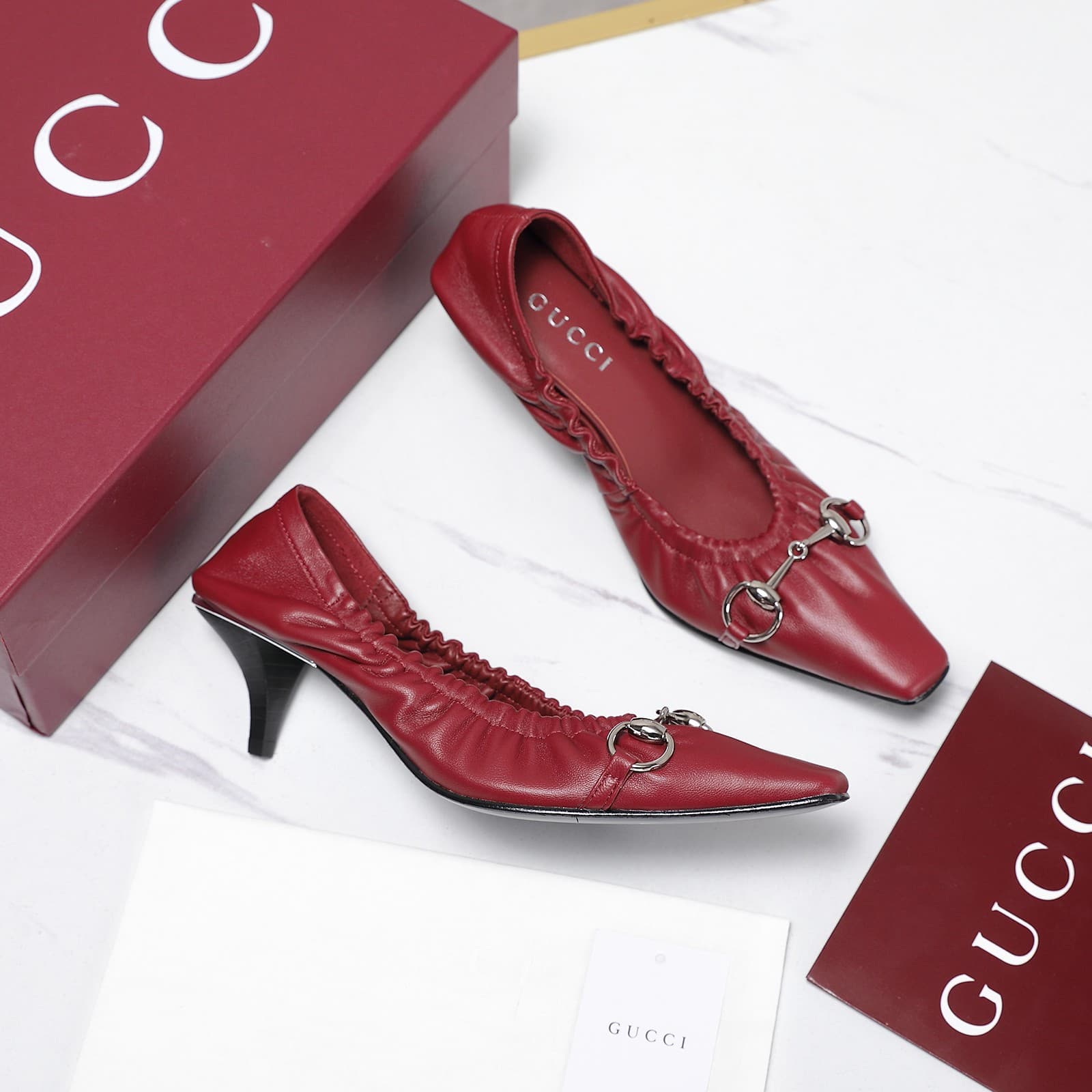 D6918 2026 Early Autumn 🆕 GUCCI High-end Collection – Elastic laces, rubber straps, flexible heels, low-top women’s shoes — image 3