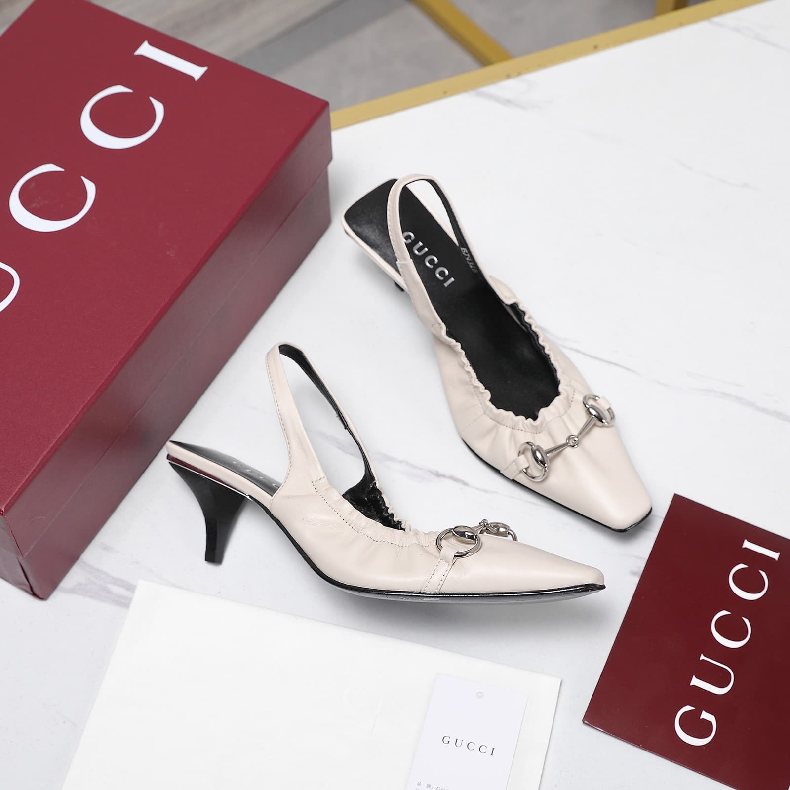 D6914 2026 Early Autumn 🆕 GUCCI High-end Collection – Elastic lace sneakers with low heel, women’s shoes — image 4