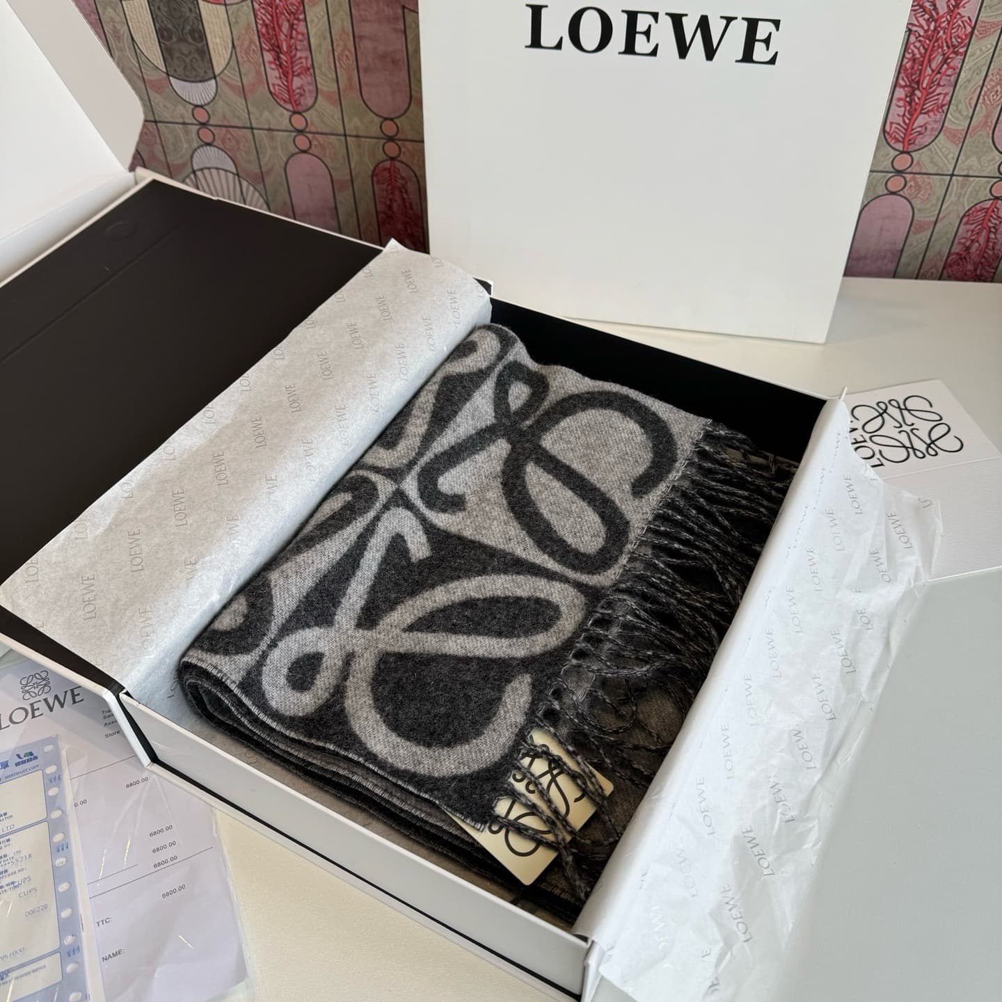 C30728 New model ✨💕 Synchronized LOEWE Roiwei | Double-side mixed-colored cashmere and wool 🤎💗 — image 3