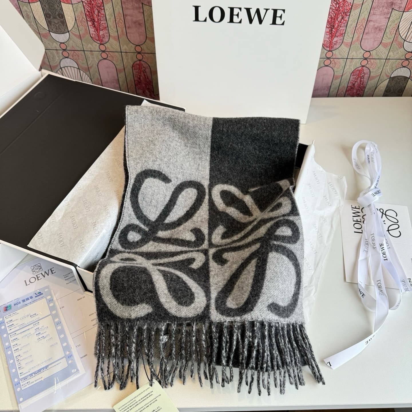 C30728 New model ✨💕 Synchronized LOEWE Roiwei | Double-side mixed-colored cashmere and wool 🤎💗 — image 5