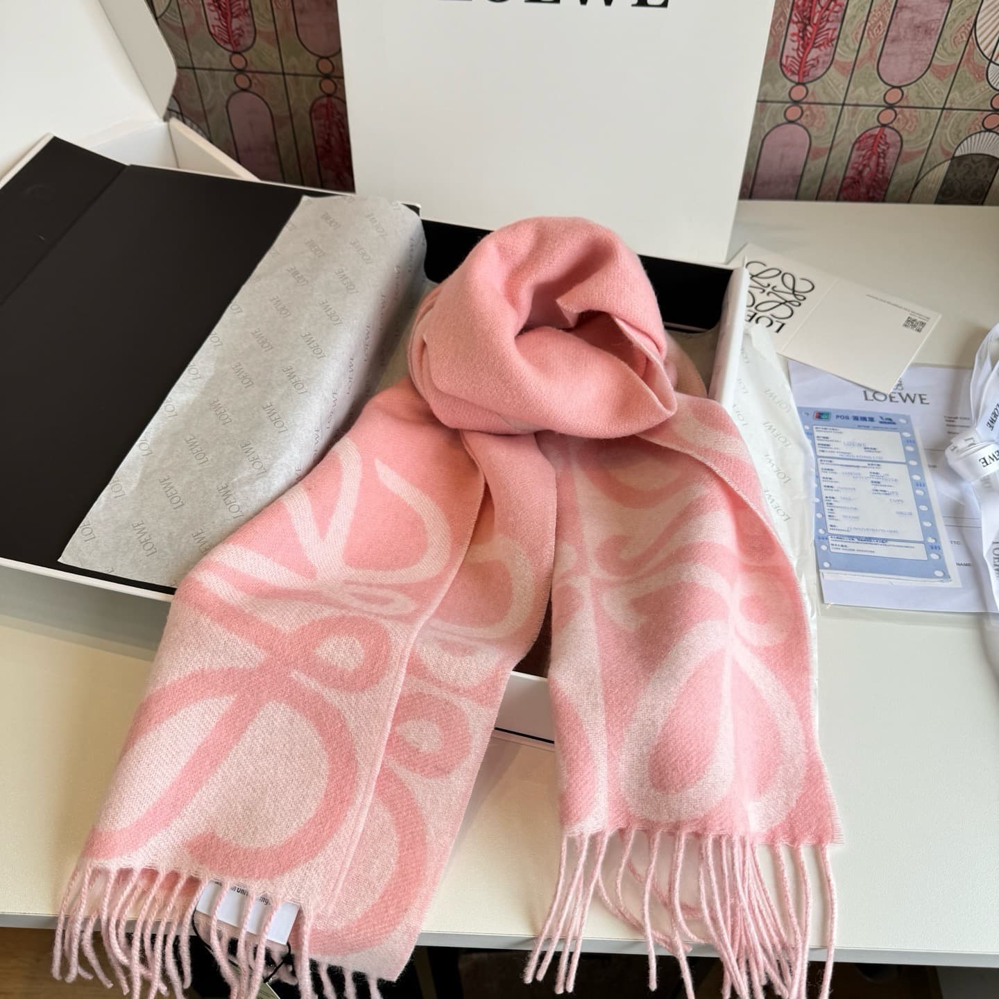 C30725 New model ✨💕 Synchronized LOEWE Roiwei｜Double-side blended cashmere and wool 🤎💗 — image 3