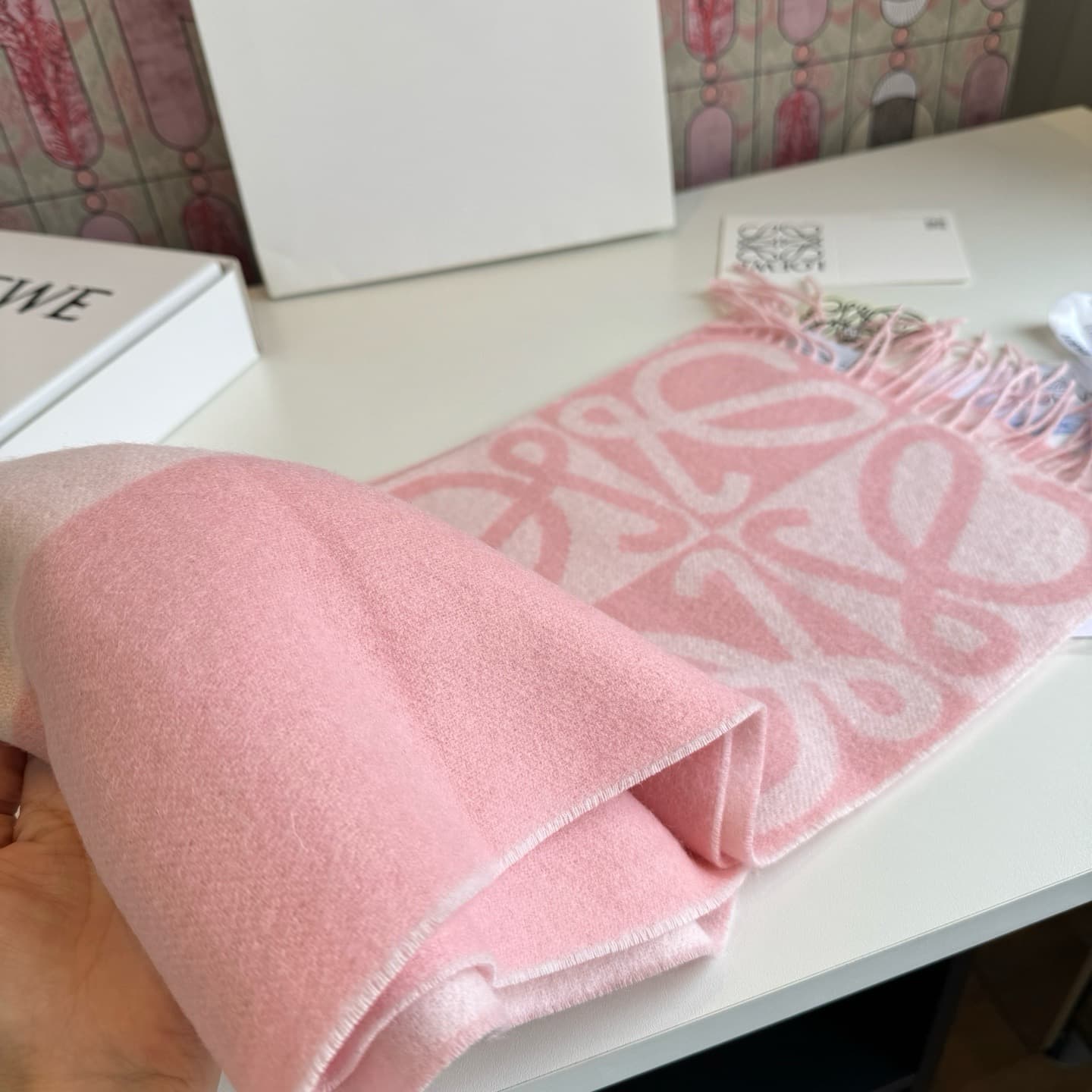 C30725 New model ✨💕 Synchronized LOEWE Roiwei｜Double-side blended cashmere and wool 🤎💗 — image 8