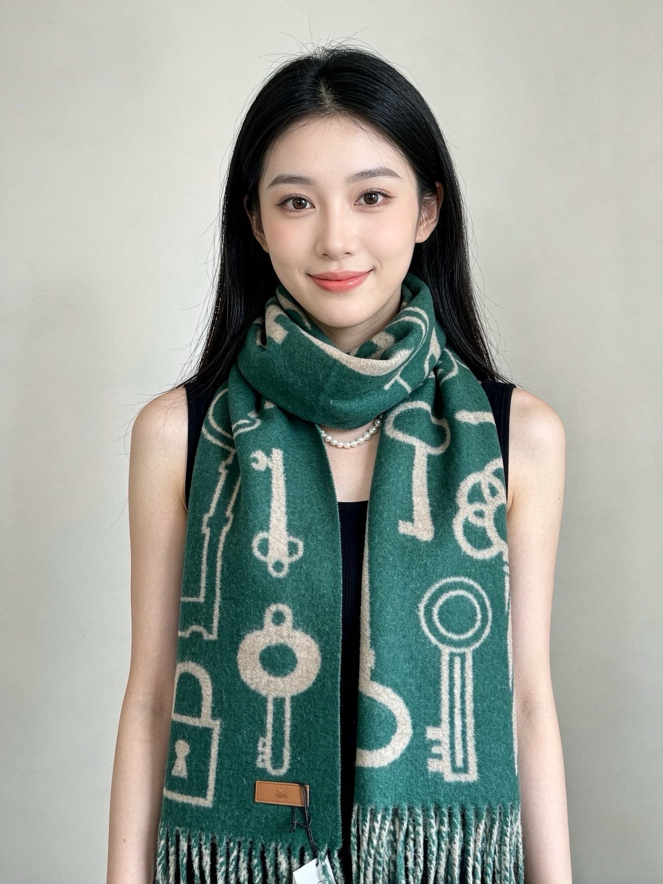 C30704 【New Model Key-Style Double-Sided Cashmere Scarf】 Highly recommended; a rare high-end product! A great gift for family members. It’s a very nice men’s scarf – the fabric is excellent, soft, and comfortable; it has a slight water-like texture. The d — image 2