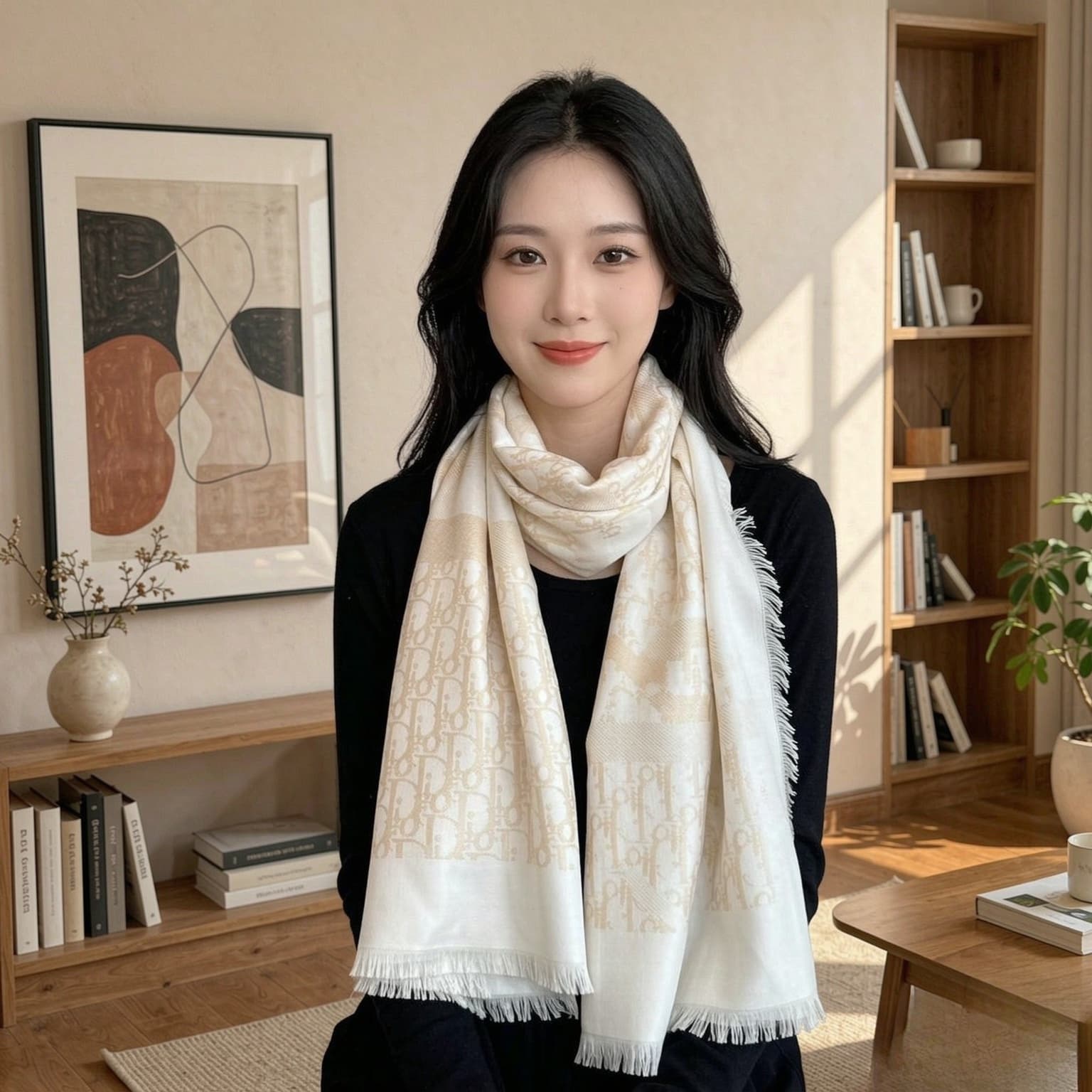 C30695 💰High version 😈Dior shawl❤️Classic bandana letters 👍With its luxurious texture made of silk and wool blend, it complements well with clothing and accessories in the same collection/series. — image 2
