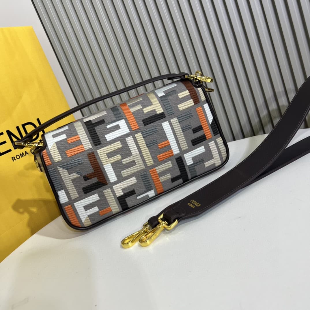 C2913 The Fendi Baguette handbag made of top-quality leather, in its original style – it has a very summery look; colorful rainbow🌈F embroidery. This Fendi Baguette bag is definitely a trendy item for this summer! It looks great when worn; it’s also very  — image 2