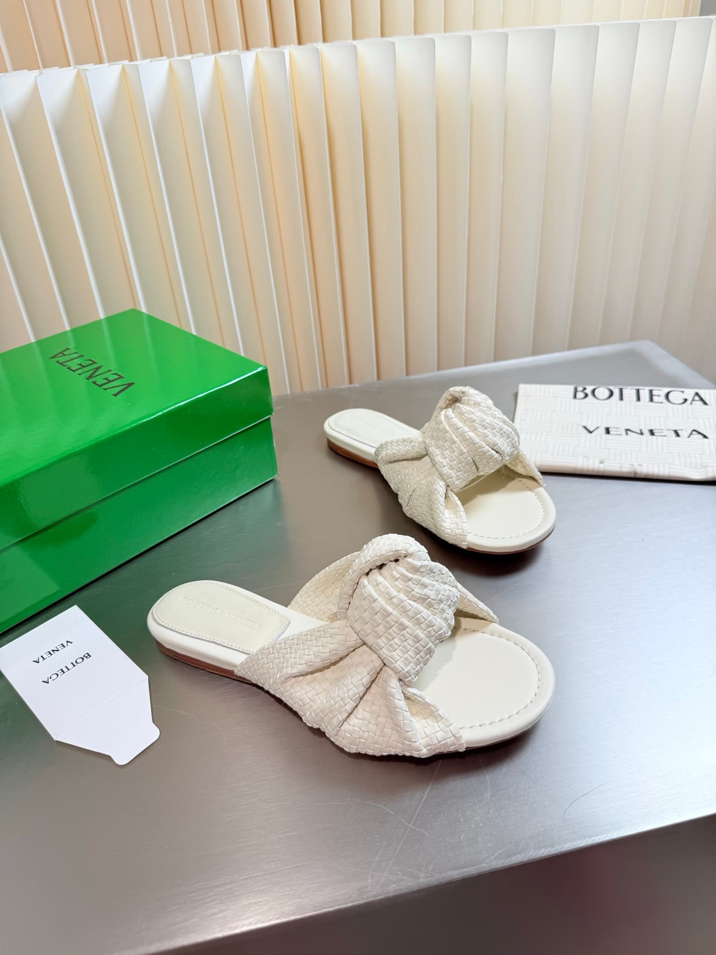 D13705 Hand-woven BV Cherry Flat Mule – Comfortable and versatile; ideal for slippers — image 4