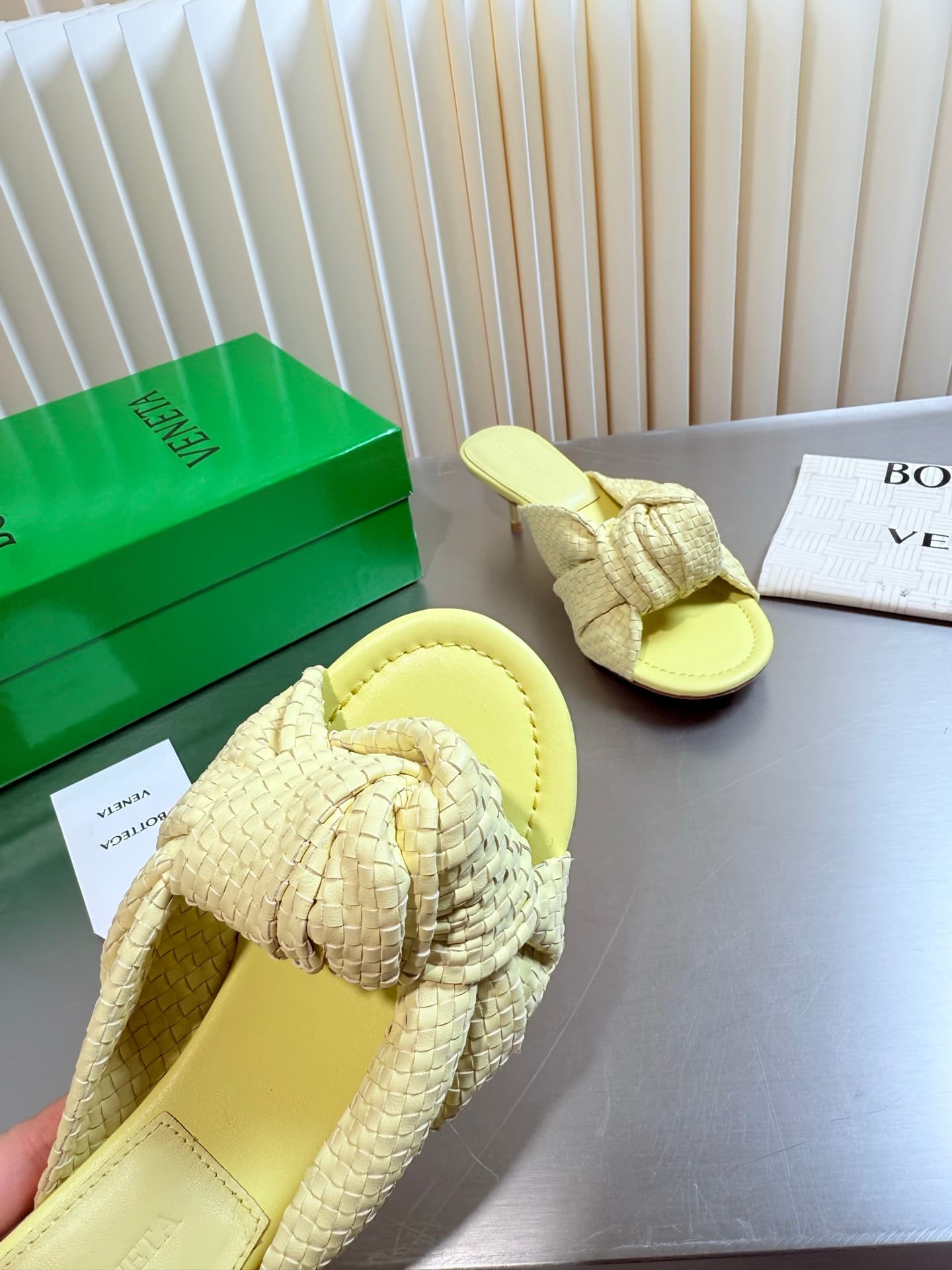 D13703 Hand-woven BV Cherry Flat Mule – Comfortable and versatile; perfect for slippers — image 5